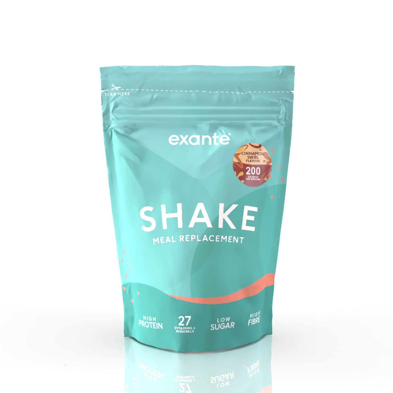 Cinnamon Swirl Flavour Low Sugar Meal Replacement 7 Serve Pouch Exante UK