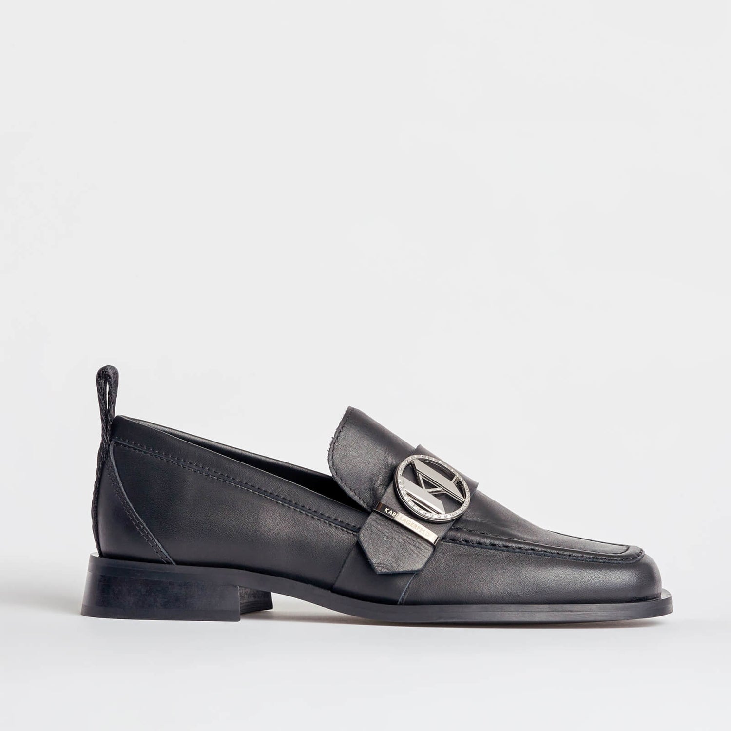 KARL LAGERFELD Mokassino II Leather Brooch Loafers | TheHut.com