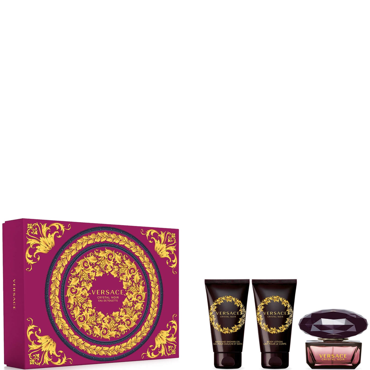 Versace Crystal Noir EDT 50ml + Shower Gel 50ml + Body Lotion 50ml Set