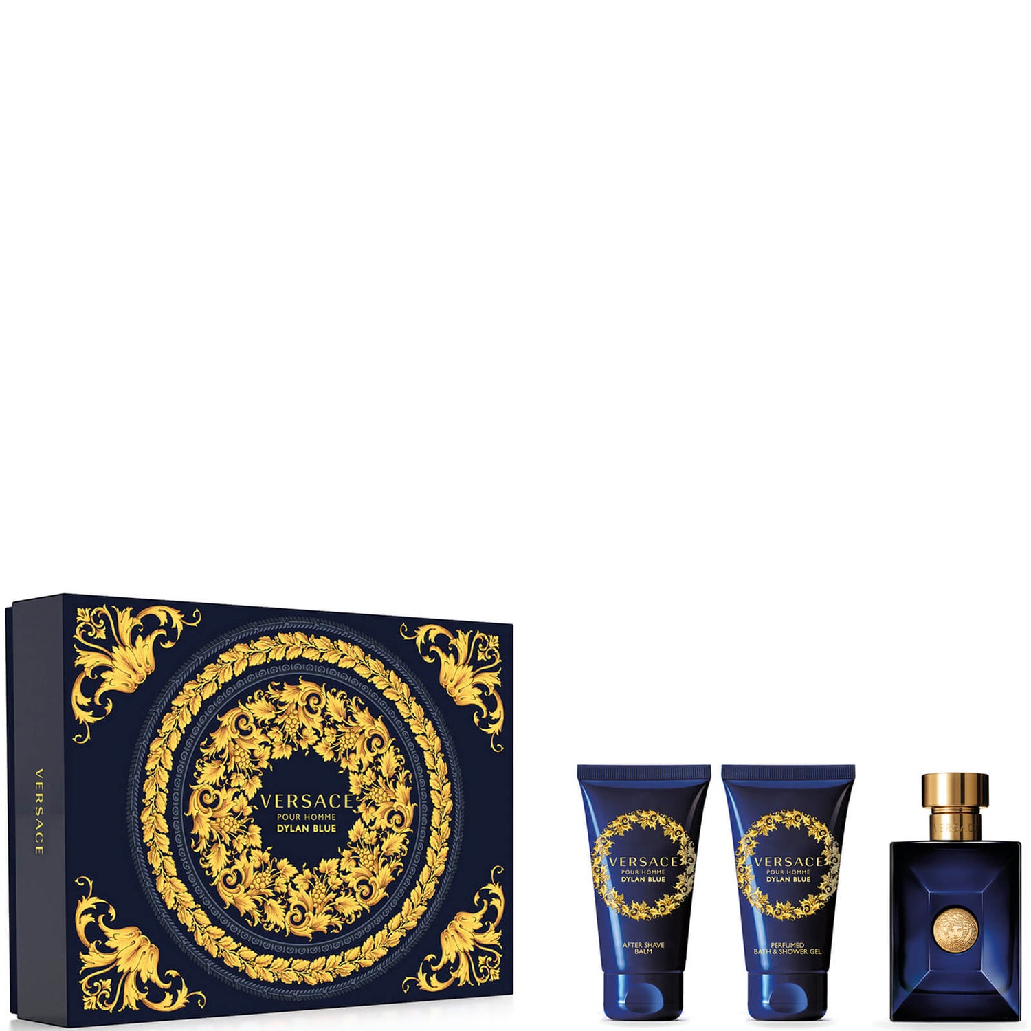 Versace Dylan Blue EDT 50ml + Shower Gel 50ml + Aftershave Balm 50ml Set Entrega GRÁTIS