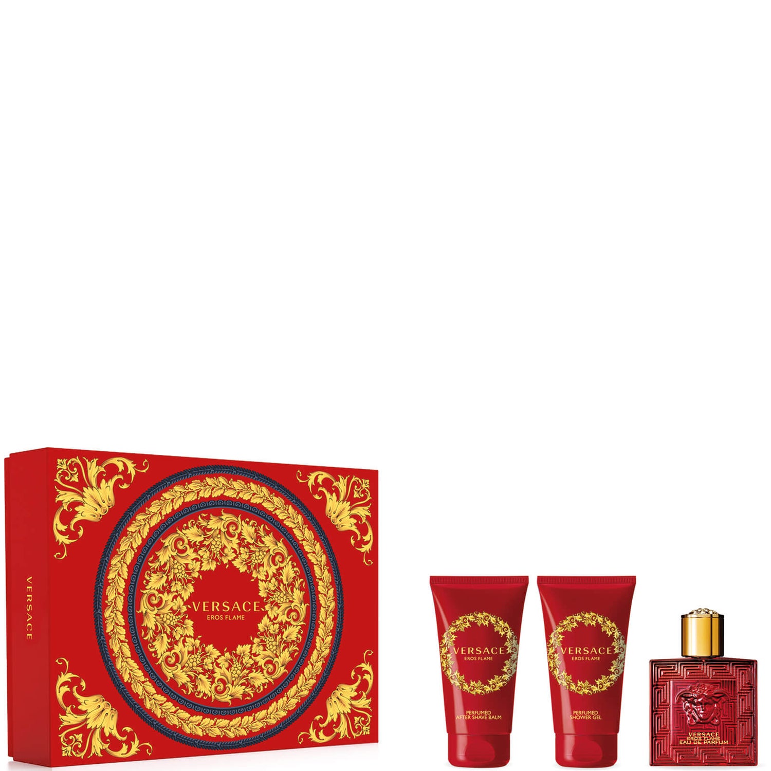 Versace Eros Flame EDP 50ml + Shower Gel 50ml + Aftershave Balm 50ml