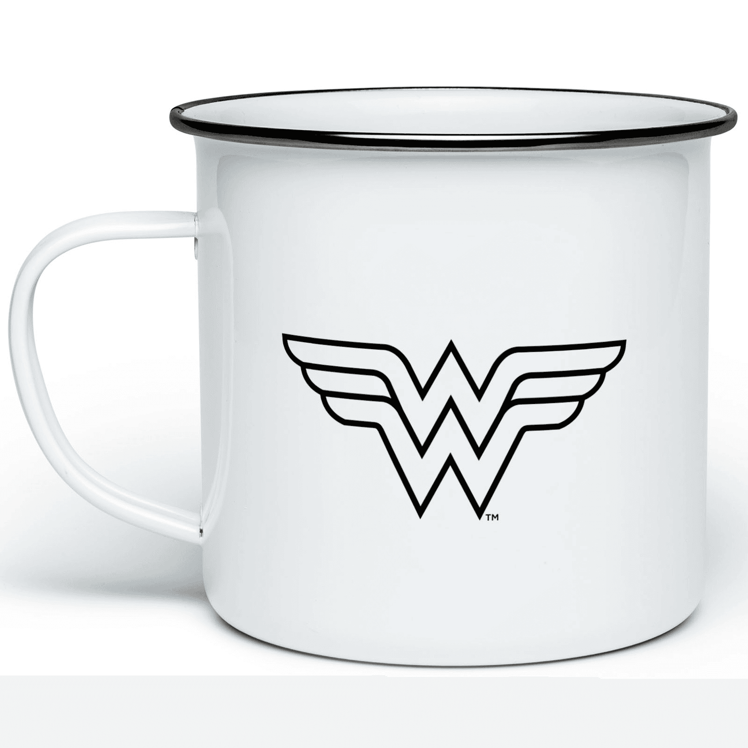 Wonder Woman Logo Enamel Mug White Homeware Zavvi Australia