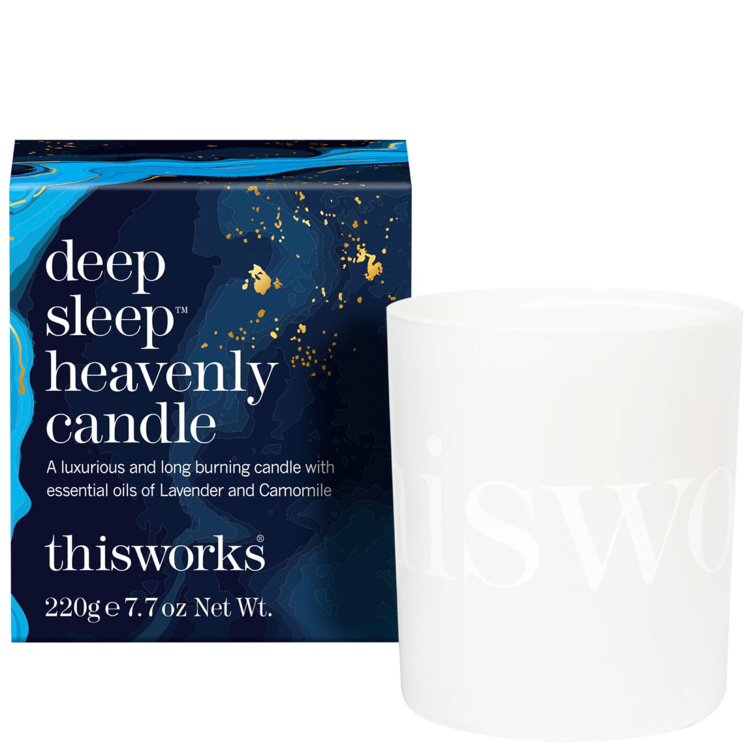 this works Deep Sleep Heavenly Candle 220g LOOKFANTASTIC