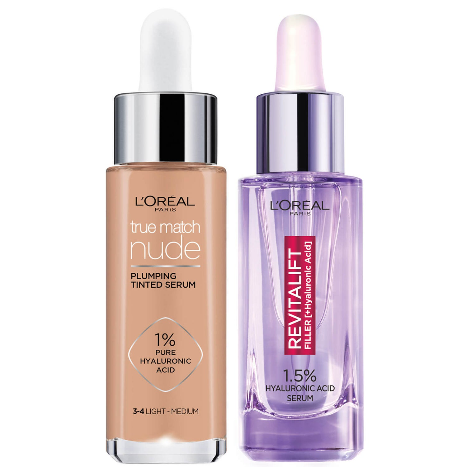 L'Oreal Paris Hyaluronic Acid Revitalift Filler Serum and True Match
