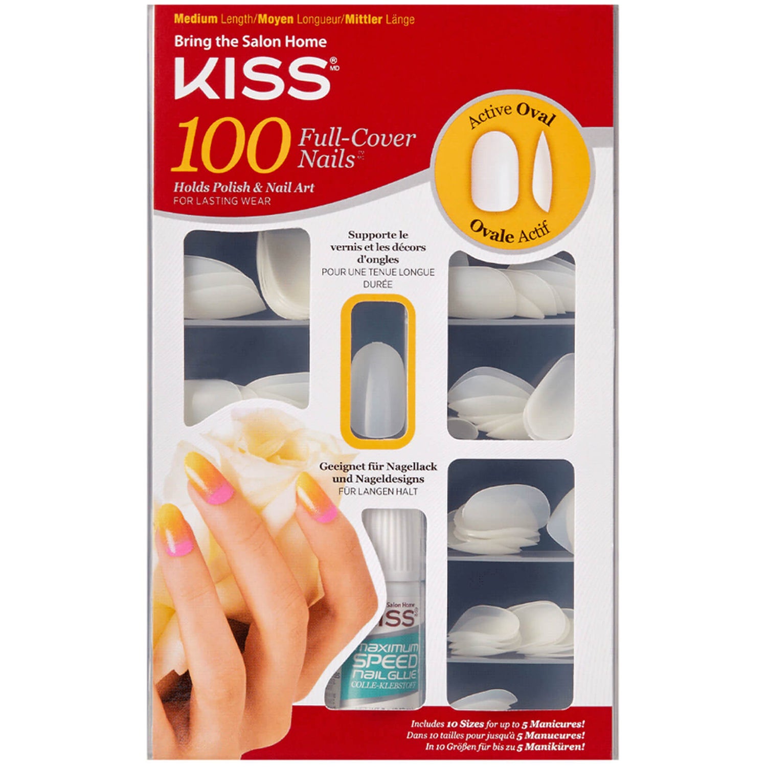 Kiss 100 Nails Active Oval LOOKFANTASTIC
