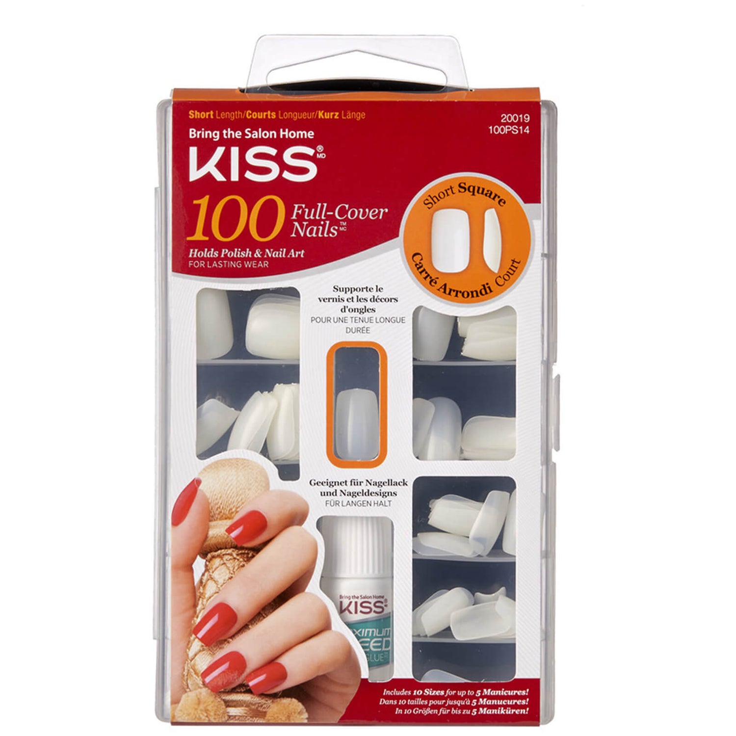 Kiss 100 Nails Short Square LOOKFANTASTIC
