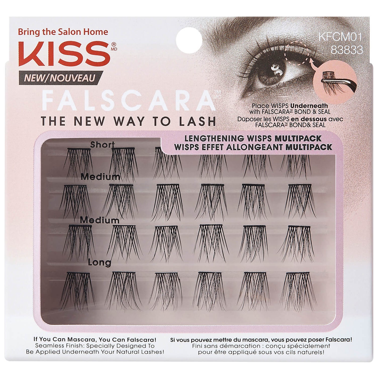 Kiss Falscara Eyelash Wisp Multi - 01-Lengthening - LOOKFANTASTIC