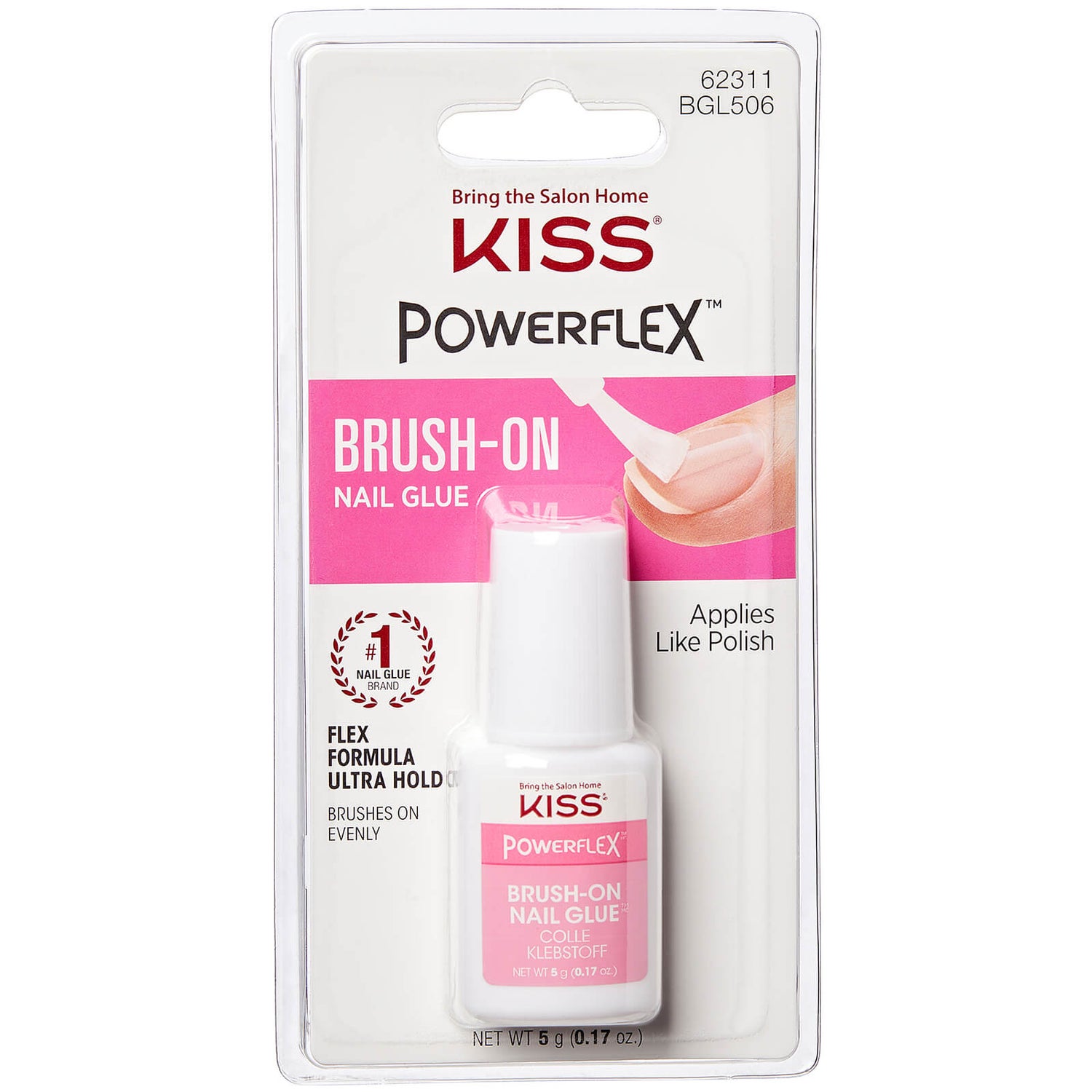 KISS Powerflex Glue Brush on Nail Glue 23g LOOKFANTASTIC