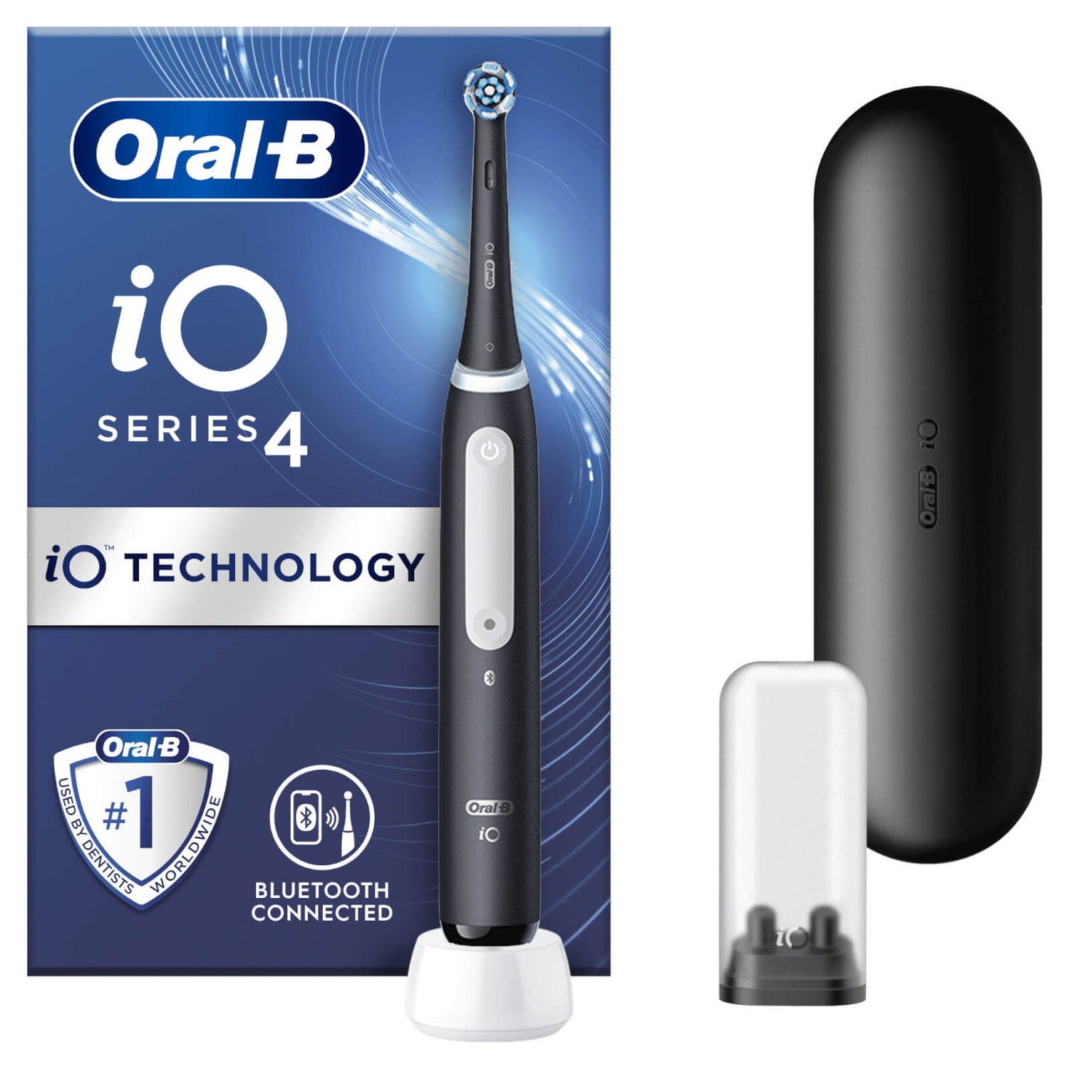 OralB iO4 Matte Black Electric Toothbrush with Travel Case OralB UK