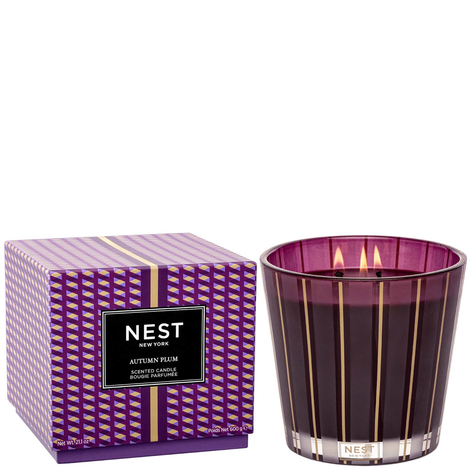 NEST New York Autumn Plum 3 Wick Candle 600g LOOKFANTASTIC