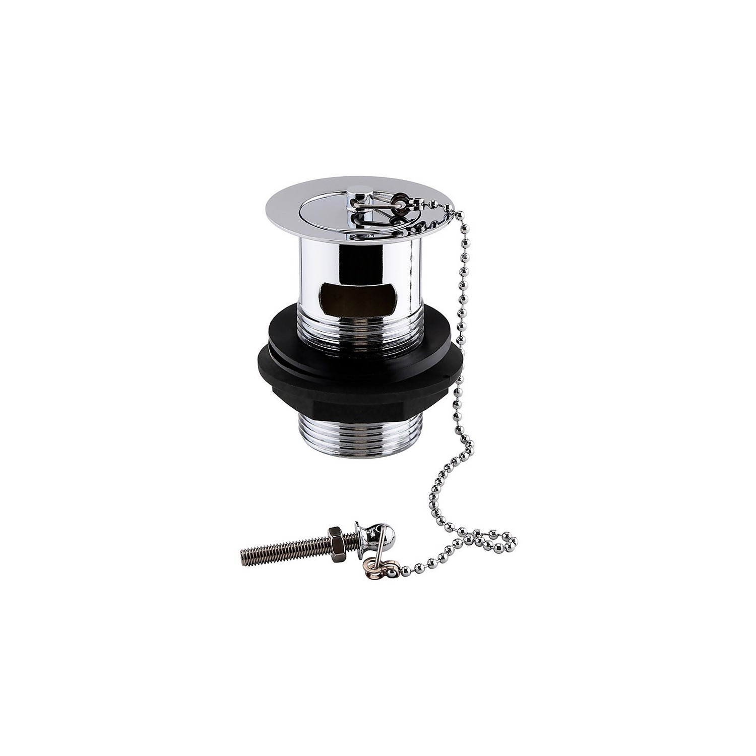 Traditional Slotted Basin Waste with Chain Plug Chrome Bathstore