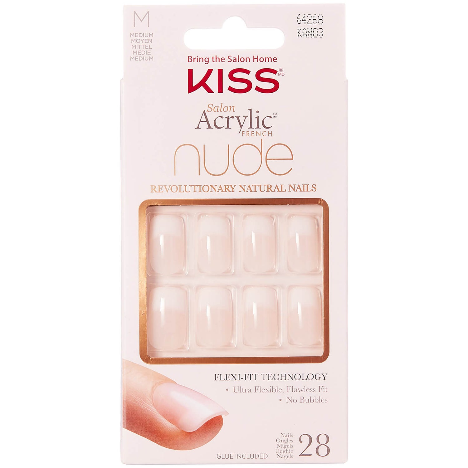 Kiss Salon Acrylic Nude Nails Cashmere LOOKFANTASTIC