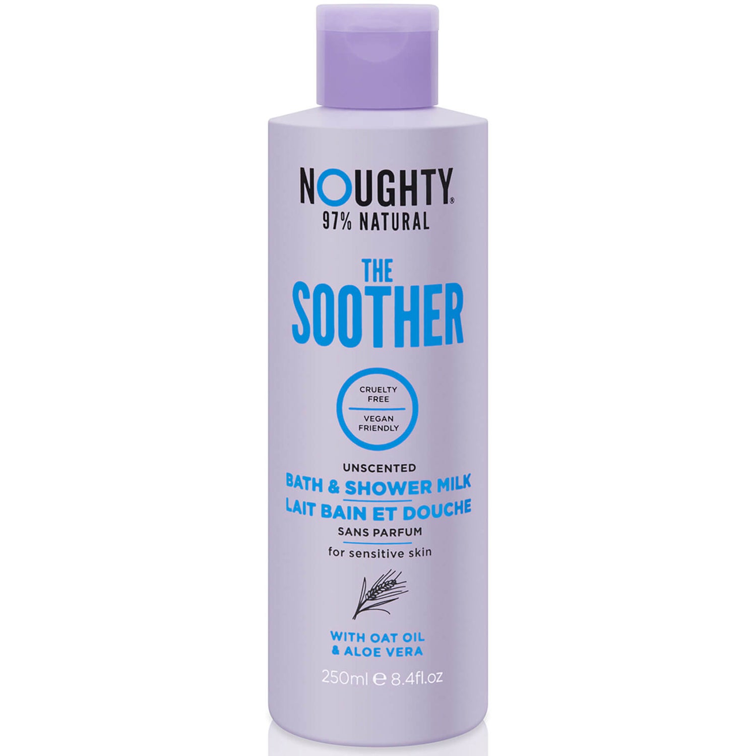 Noughty The Soother Unscented Bath and Shower Milk 250ml LOOKFANTASTIC