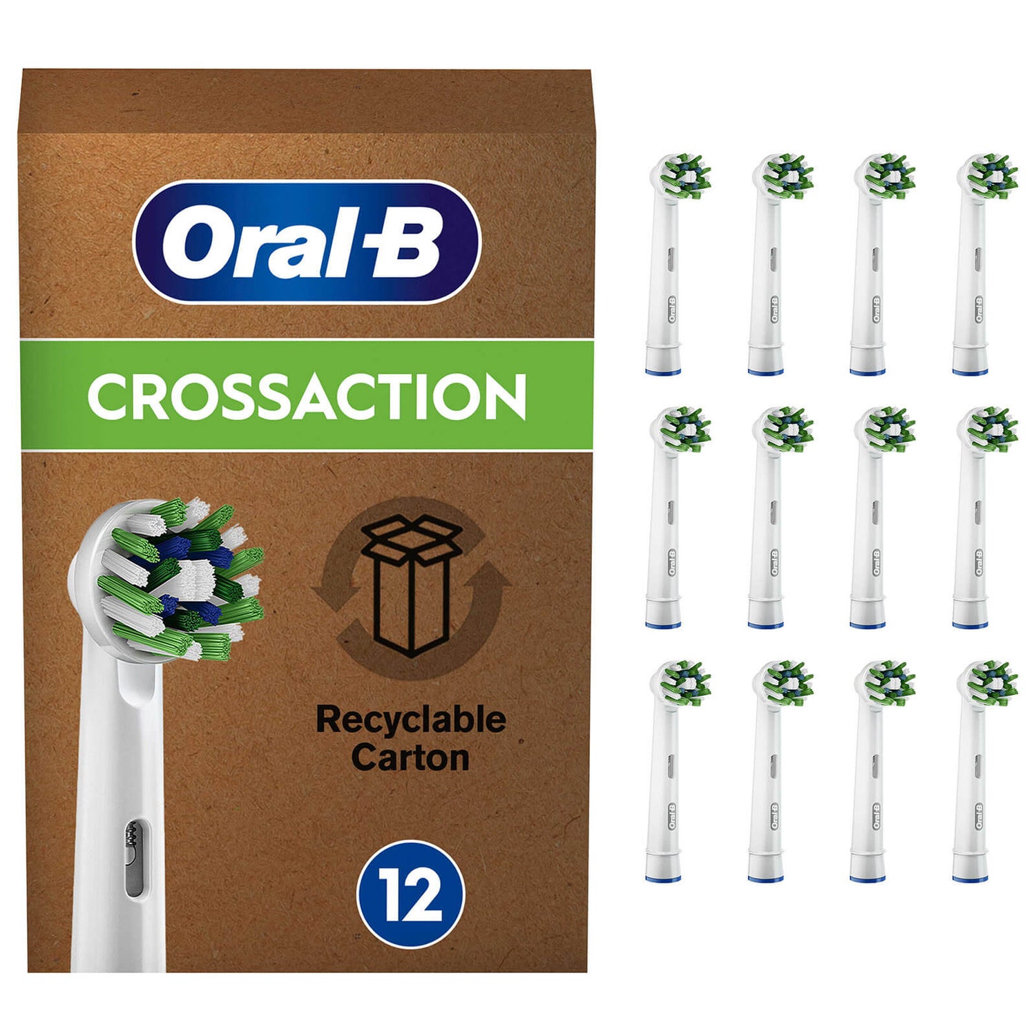 Oral B Cross Action Toothbrush Heads, Pack of 12 Counts OralB UK