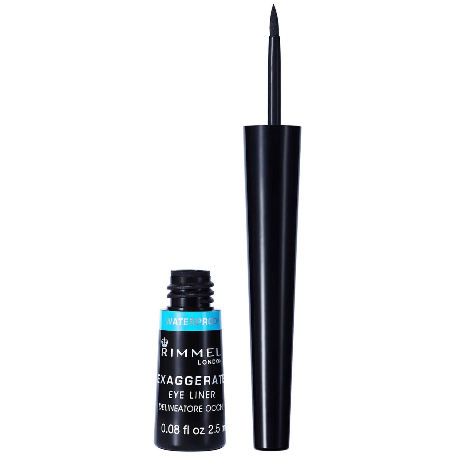 Rimmel London Exaggerate Waterproof Liquid Eyeliner – 01 – Black, 2.5ml ...