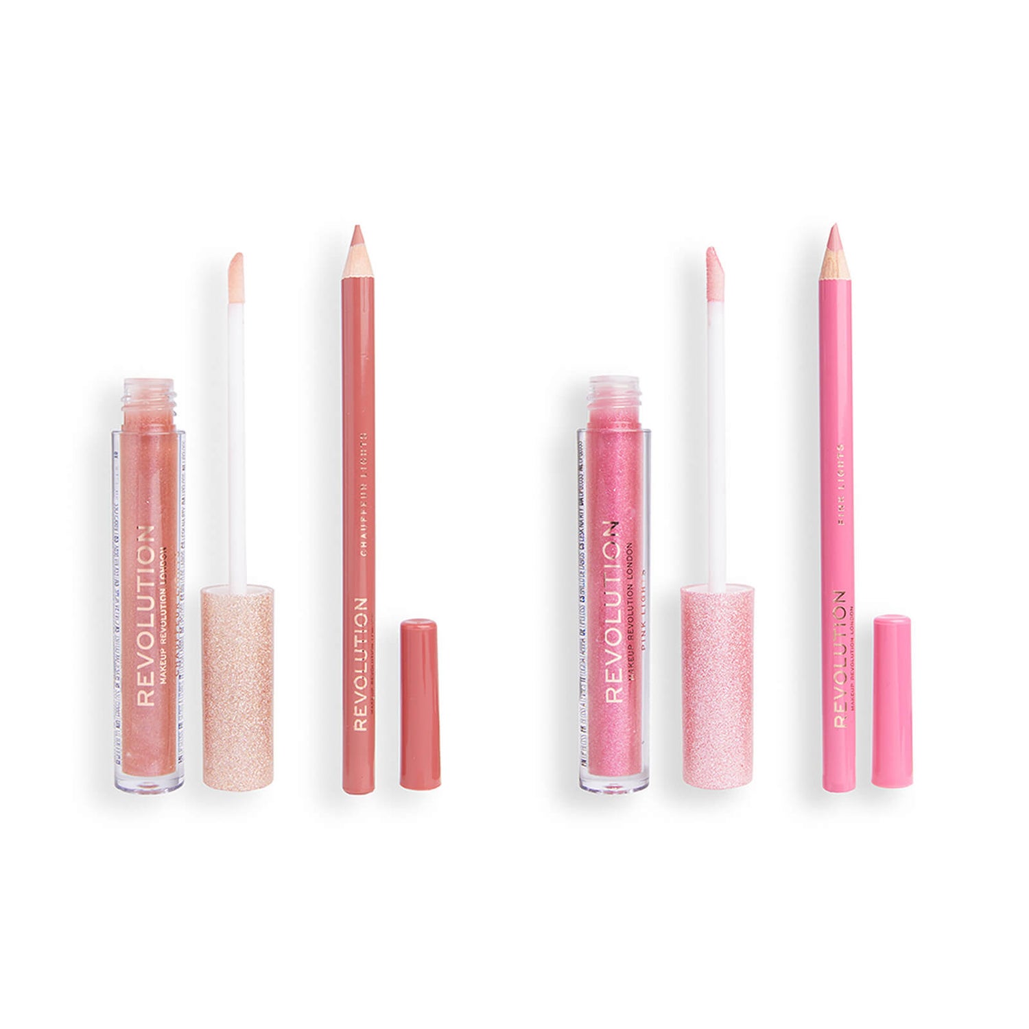 Makeup Revolution Ultimate Lights Shimmer Lip Kit (Various Shades