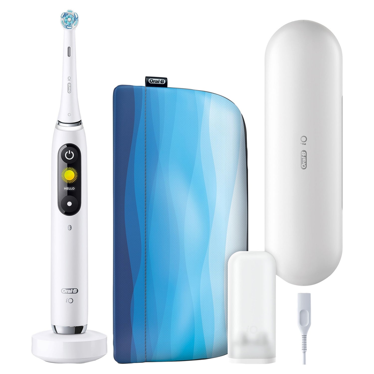 Oral B iO9 Limited Edition White Electric Toothbrush with Charging Travel Case OralB UK