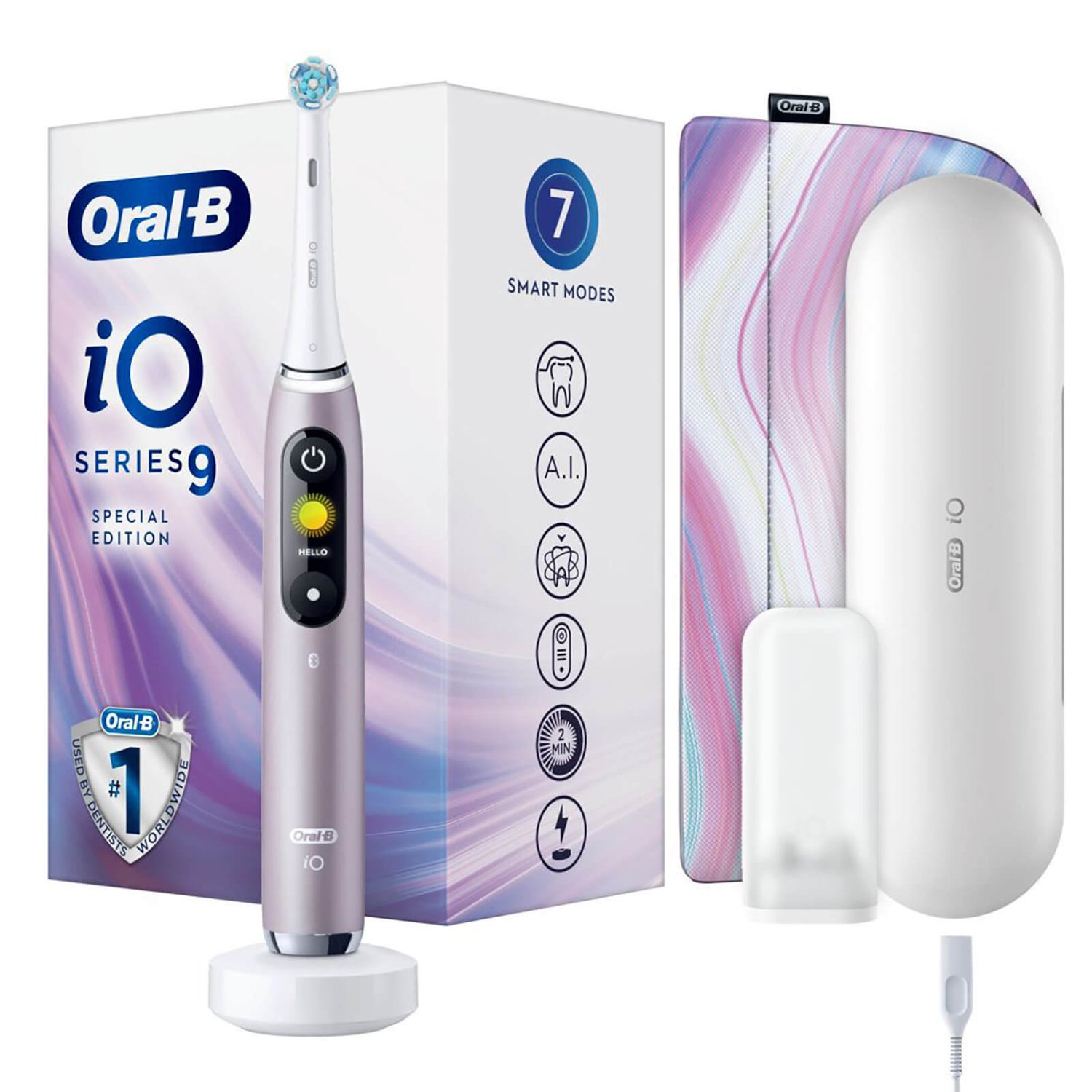 Oral B iO9 Limited Edition Rose Quartz Electric Toothbrush with