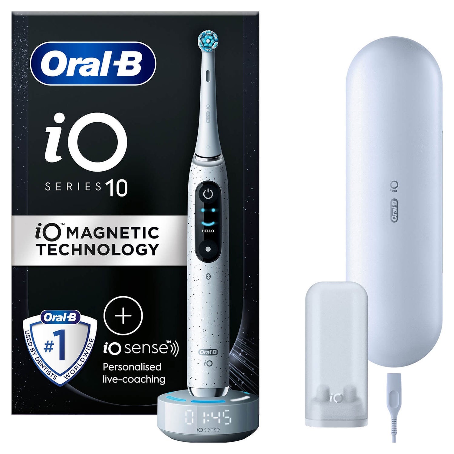 OralB iO10 Stardust White Electric Toothbrush with Charging Travel