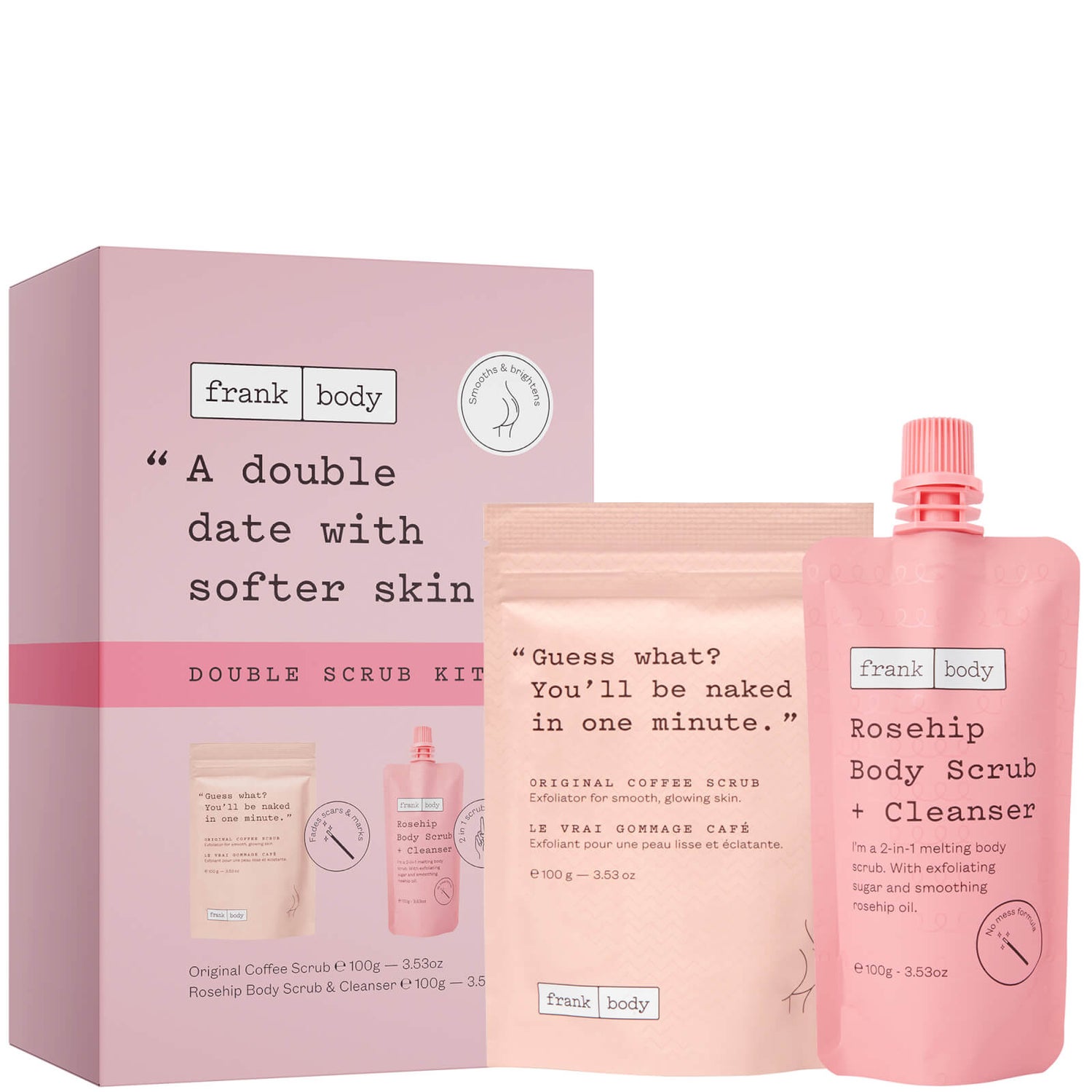 Frank Body Double Scrub Kit LOOKFANTASTIC