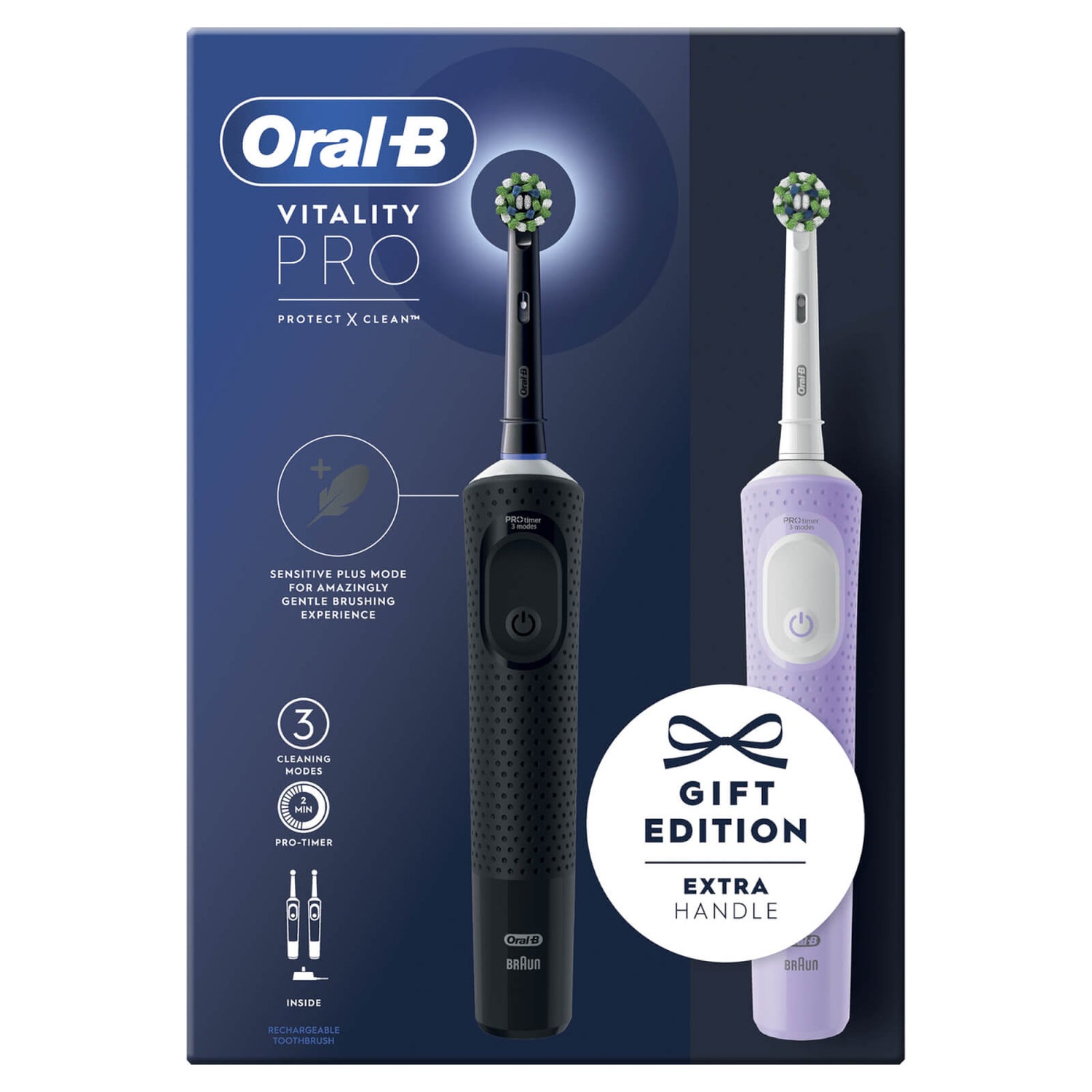 OralB Vitality PRO Black and Lilac Duo Pack