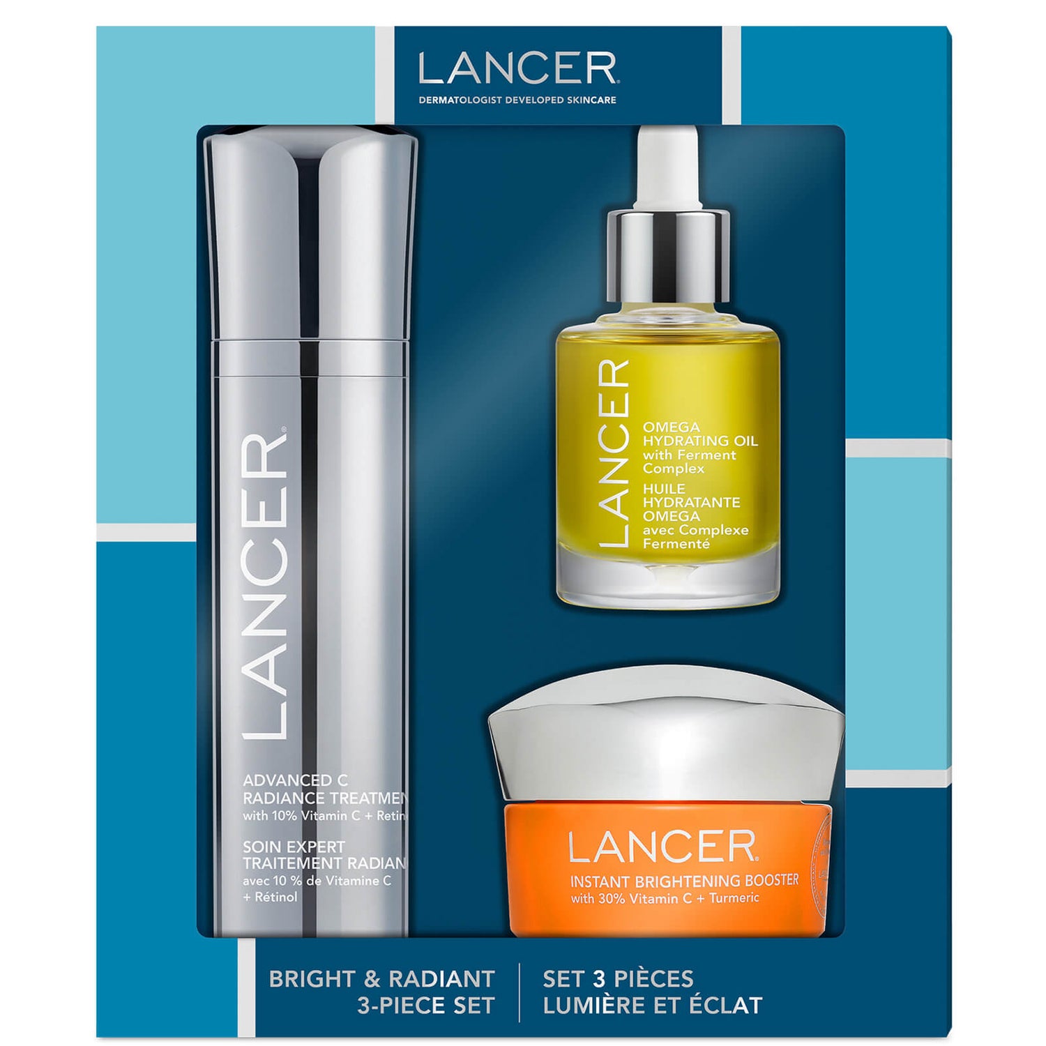 Lancer Skincare Bright and Radiant 3 Piece Set  Free US Shipping 