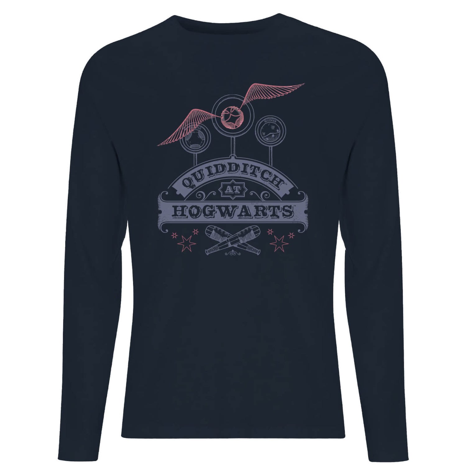 Harry Potter Quidditch At Hogwarts Men's Long Sleeve TShirt Navy