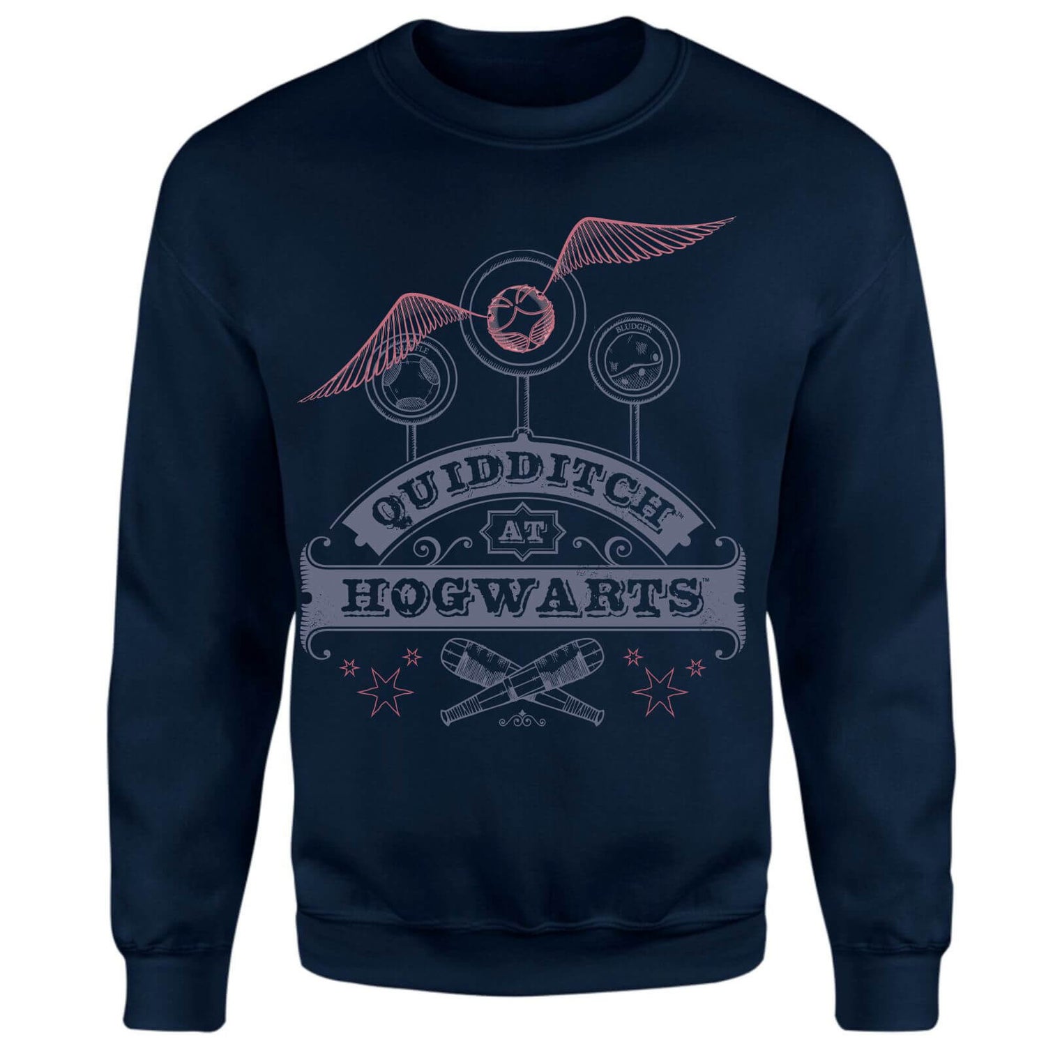 Sudadera Oficial Harry Potter - Escudo De Hogwarts, Color Azul Marino, Talla única, Licencia Warner Bros.
