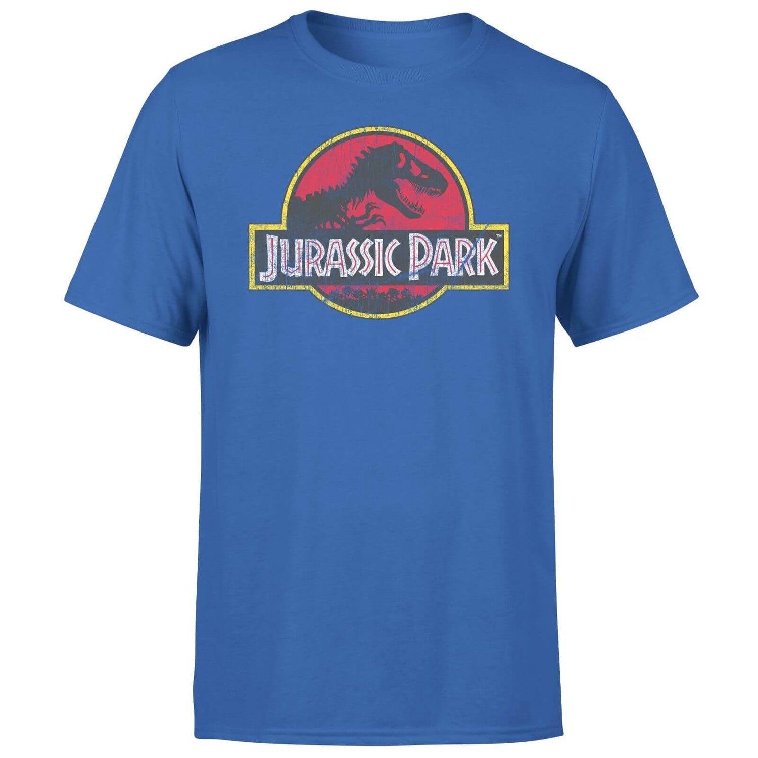 Jurassic Park Logo Vintage Mens T Shirt Blue Clothing Zavvi Uk 6163