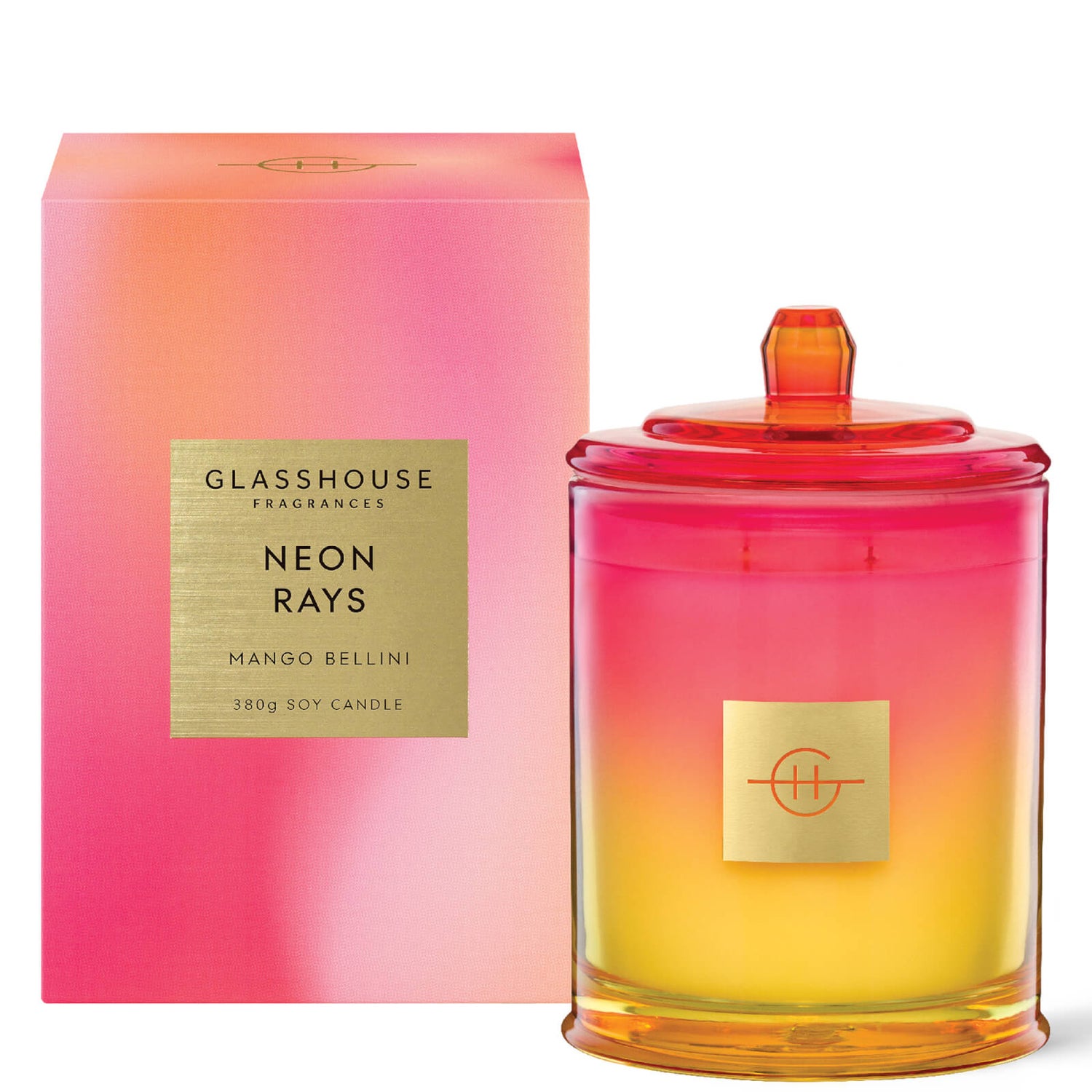 Glasshouse Fragrances Neon Rays Candle 380g LOOKFANTASTIC