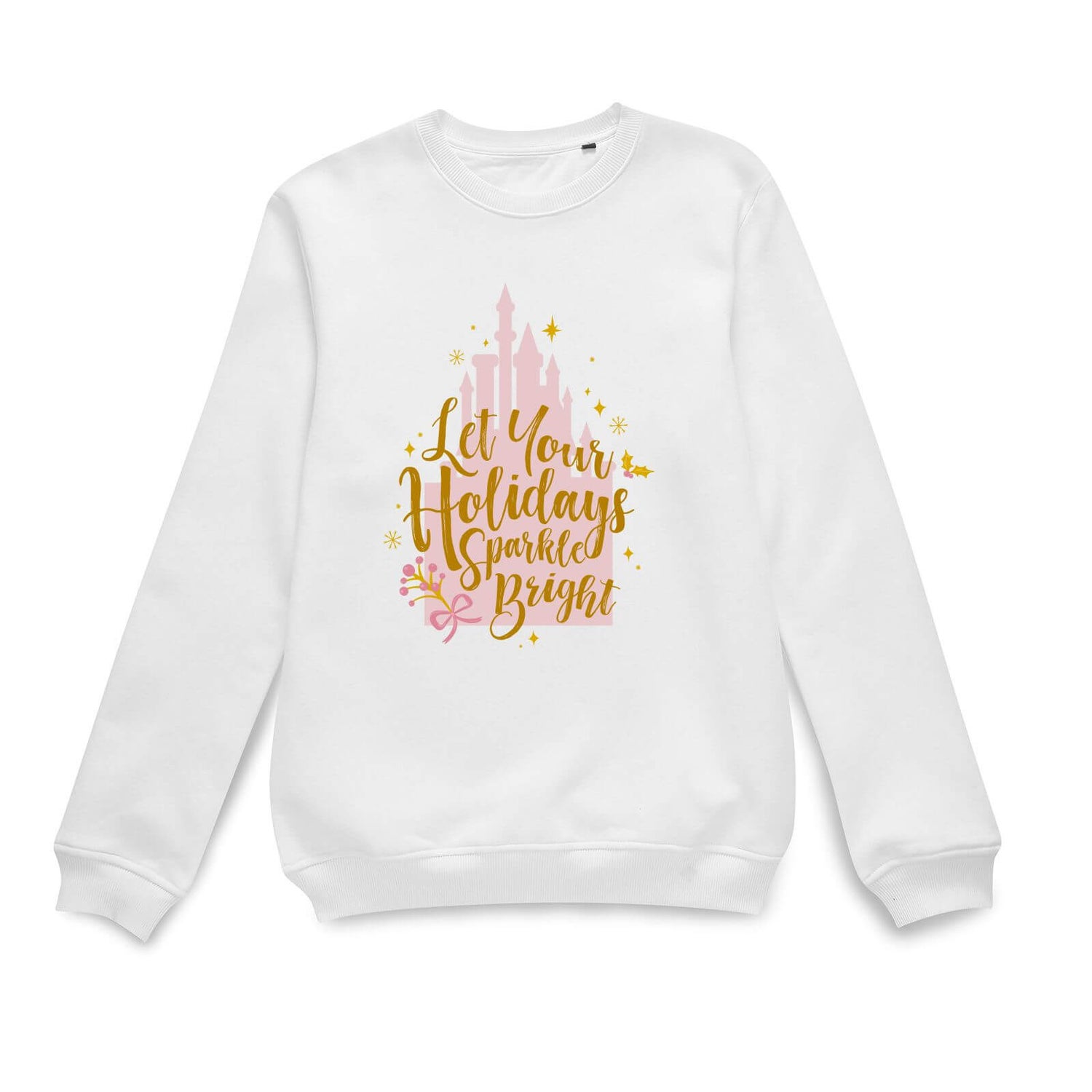 Disney Holiday Sparkle Bright Christmas Jumper White Clothing Zavvi UK
