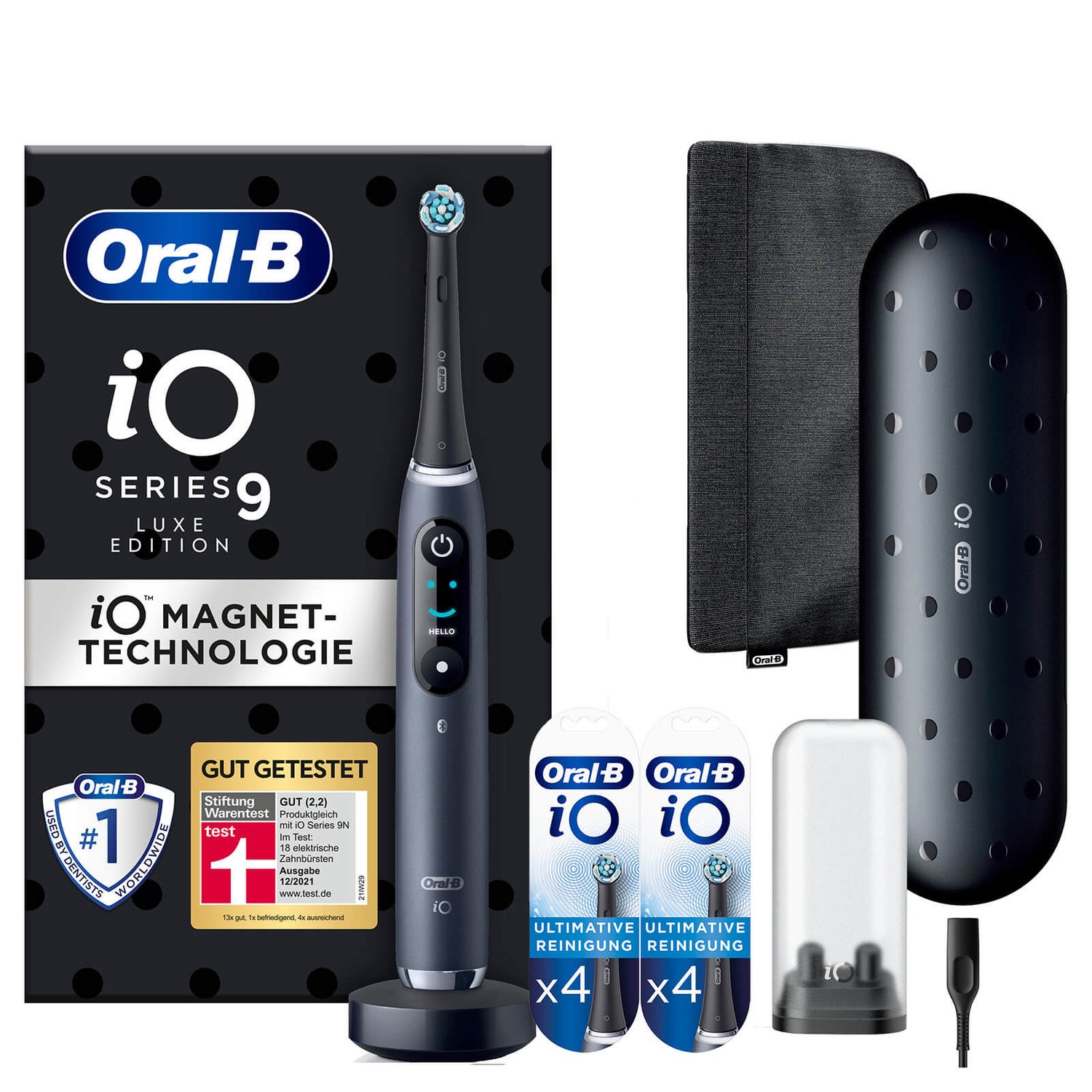 Oral-B IO 9 Elektrische Zahnbürste – Mit Magnet-Technologie, 7 Putzprogramme & Farbdisplay