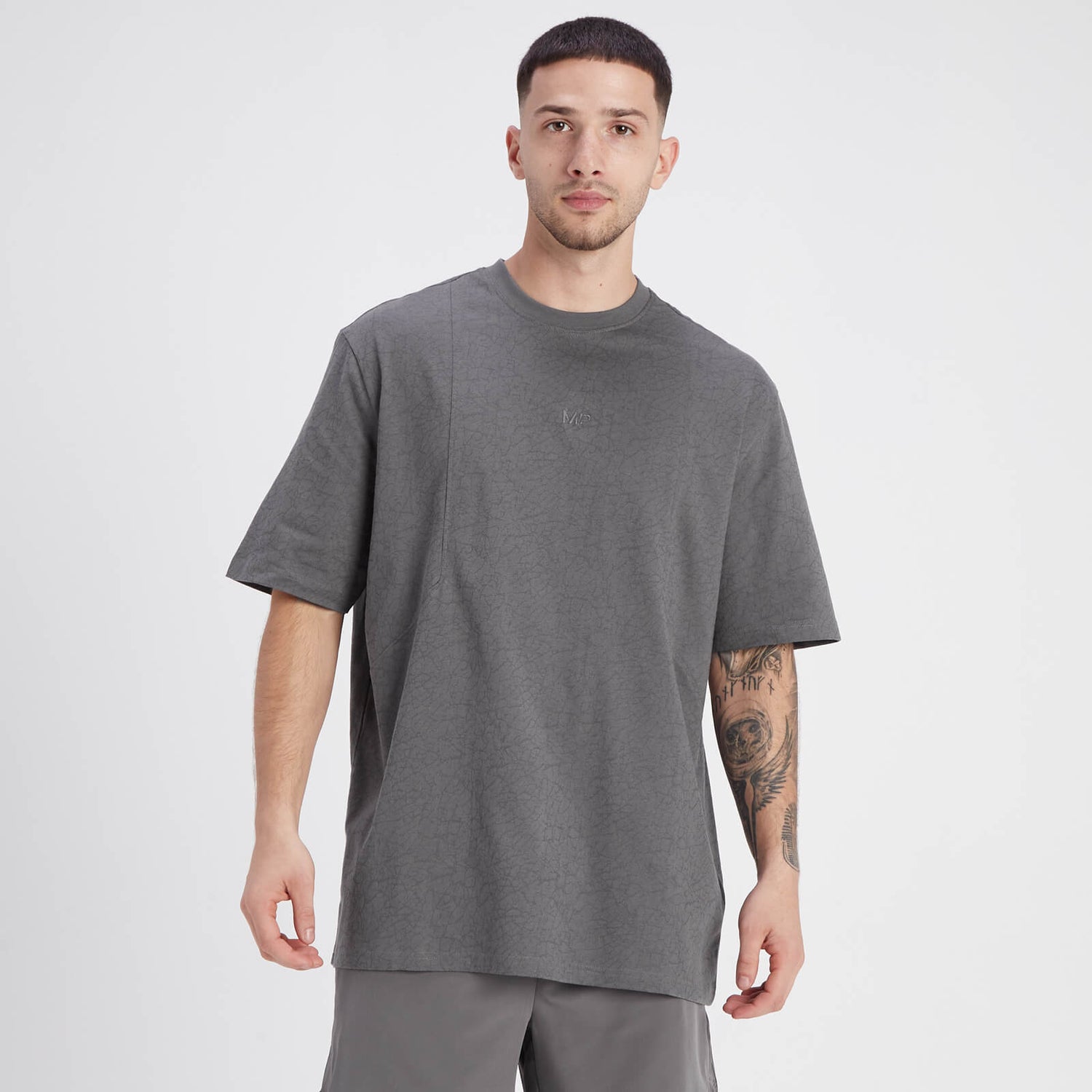MP Men's Adapt Oversized Printed T-Shirt - Ash Grey | MYPROTEIN™