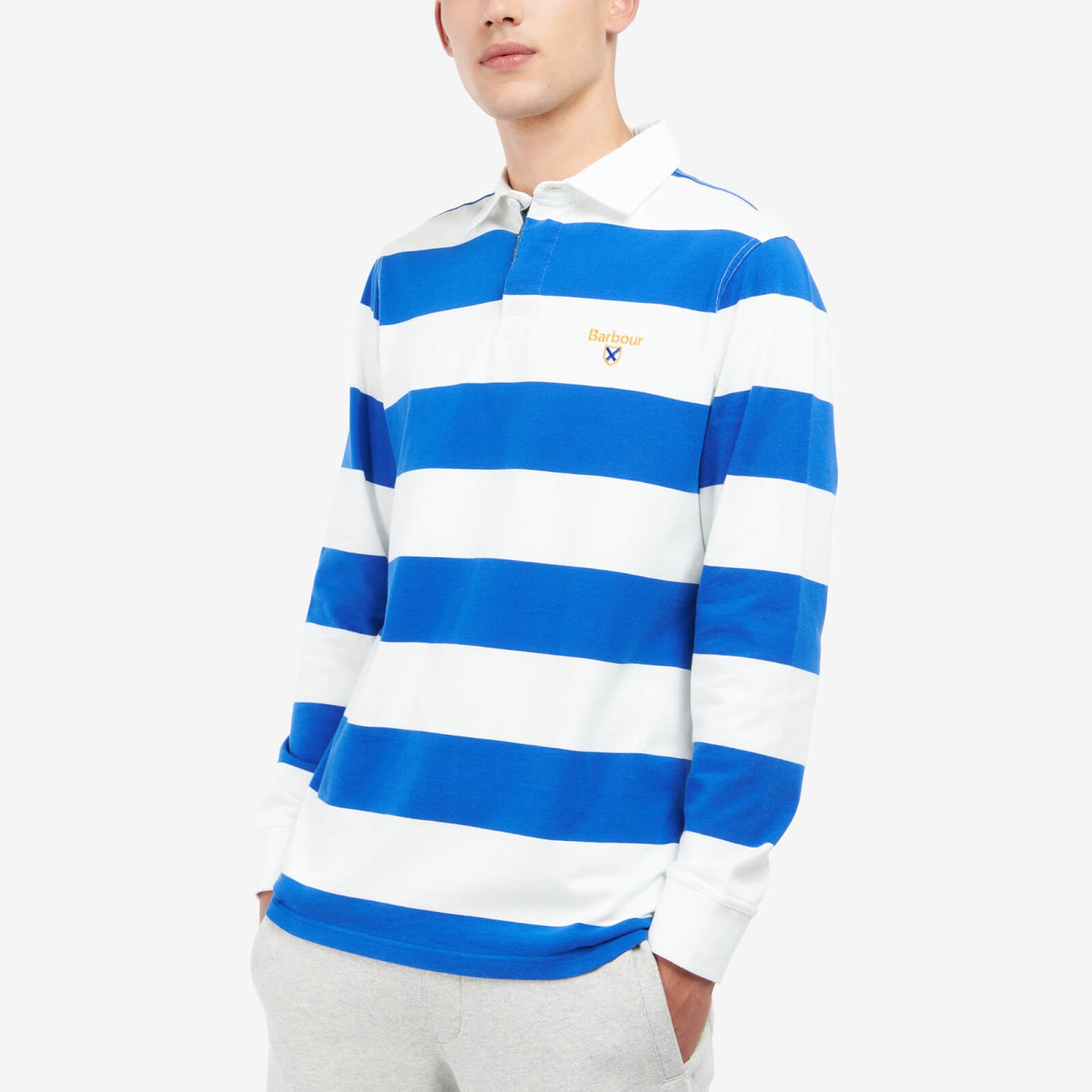 Barbour Heritage Hollywell Striped Cotton Rugby Shirt | TheHut.com
