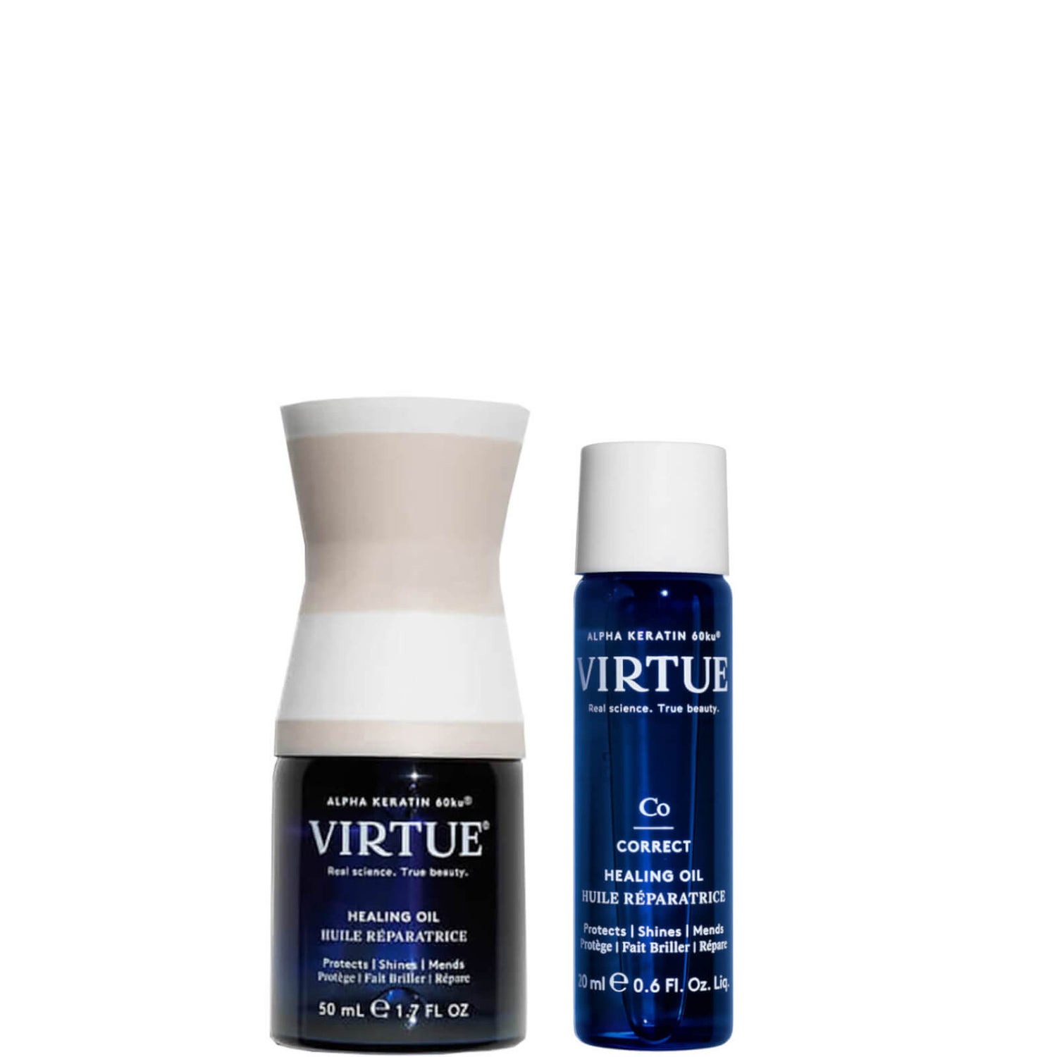 VIRTUE Heal and Shine Hair Oil Duo for Dry or Damaged Hair LOOKFANTASTIC