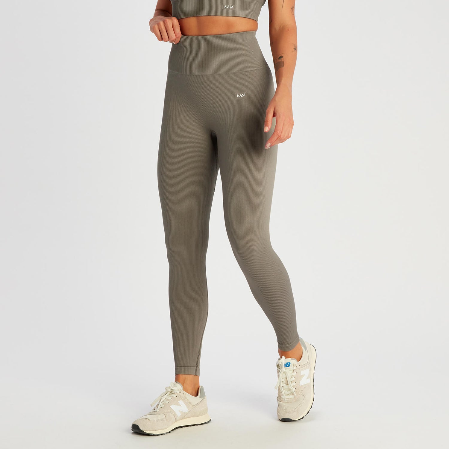 MP Women's Tempo Rib Seamless Leggings Deep Taupe MYPROTEIN™
