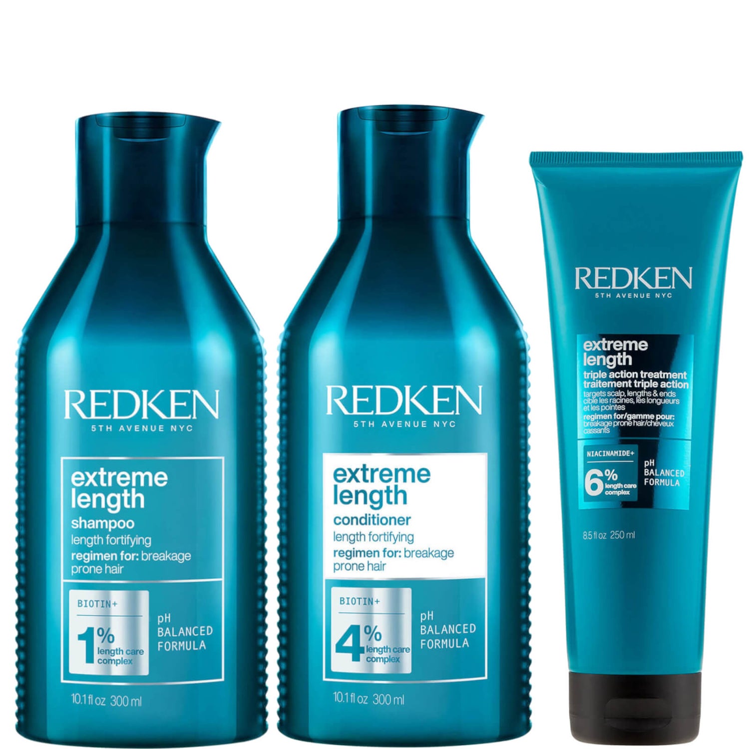 Redken Extreme Length Shampoo Conditioner and Triple Action Treatment