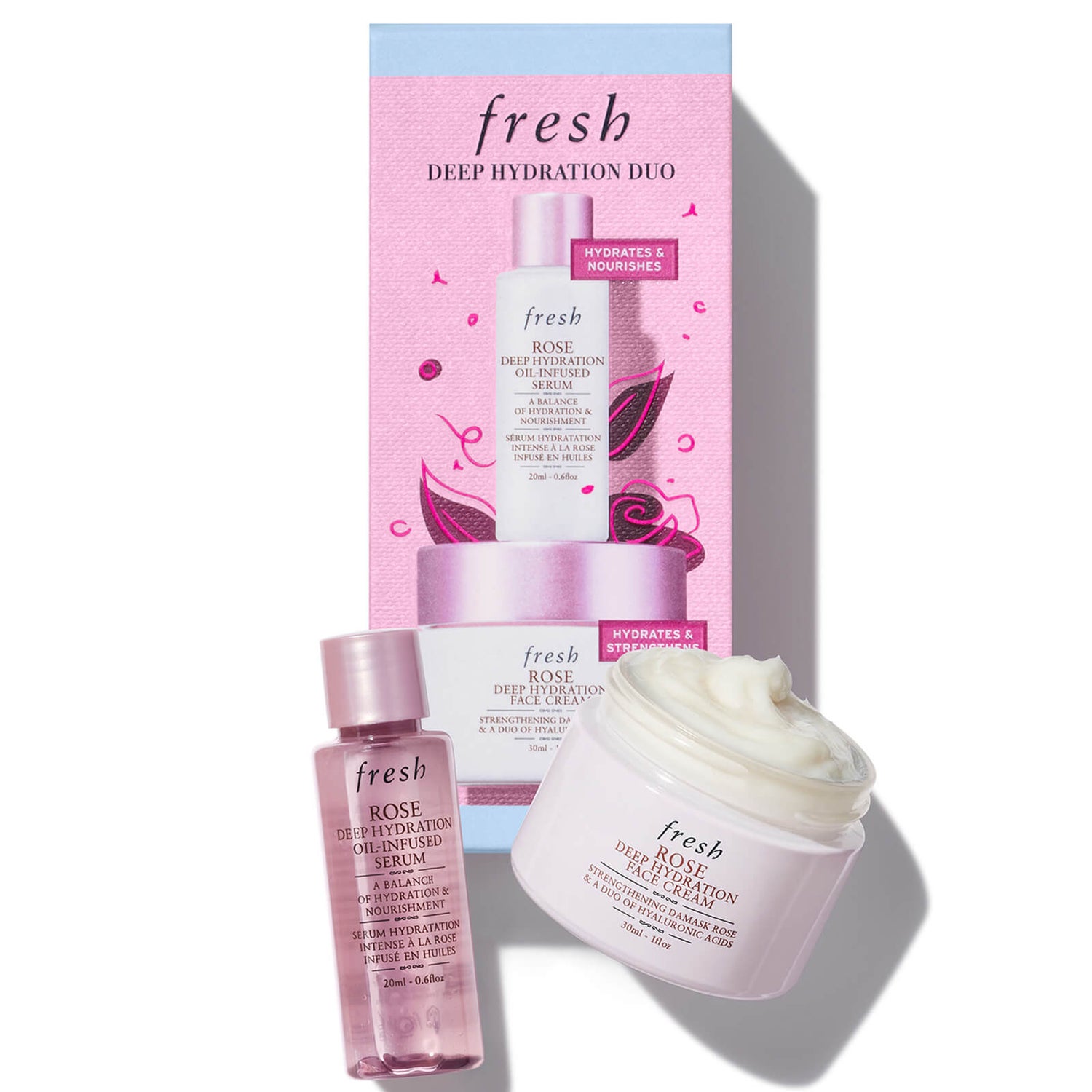 Fresh Rose Hydrating Skincare Gift Set (Worth £35.00) - LOOKFANTASTIC