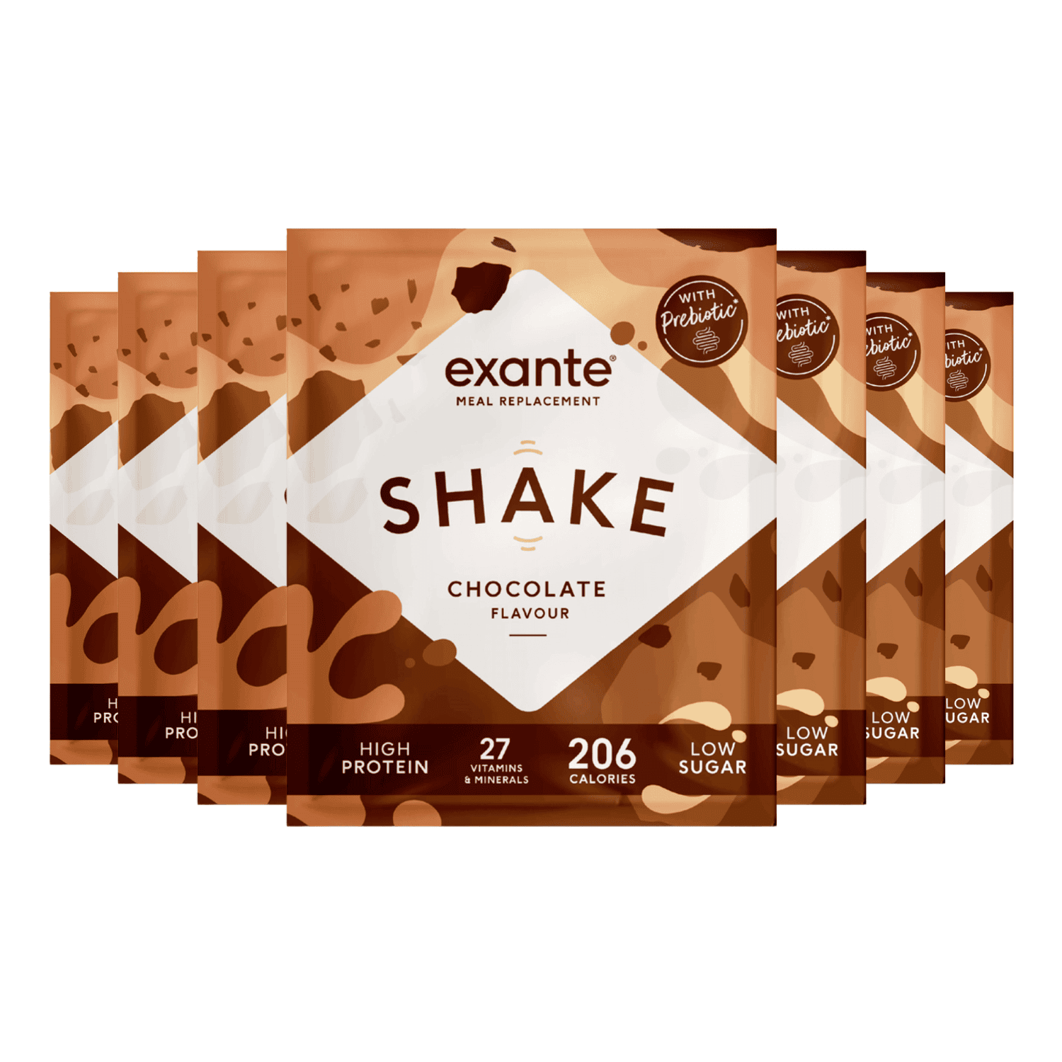 Chocolate Flavour Low Sugar Meal Replacement Shake (Box of 7) Exante UK