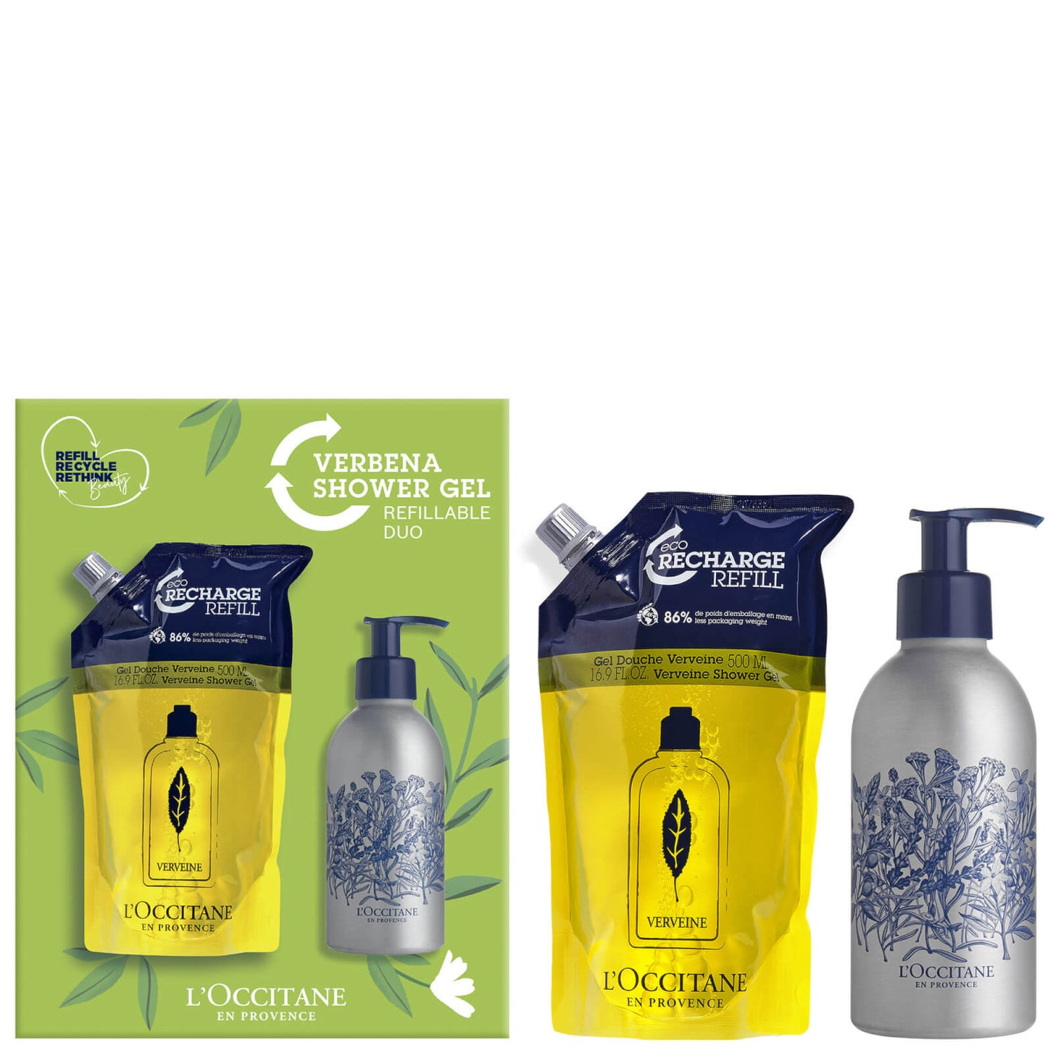 L'Occitane Verbena Shower Gel Refillable Duo Cult Beauty