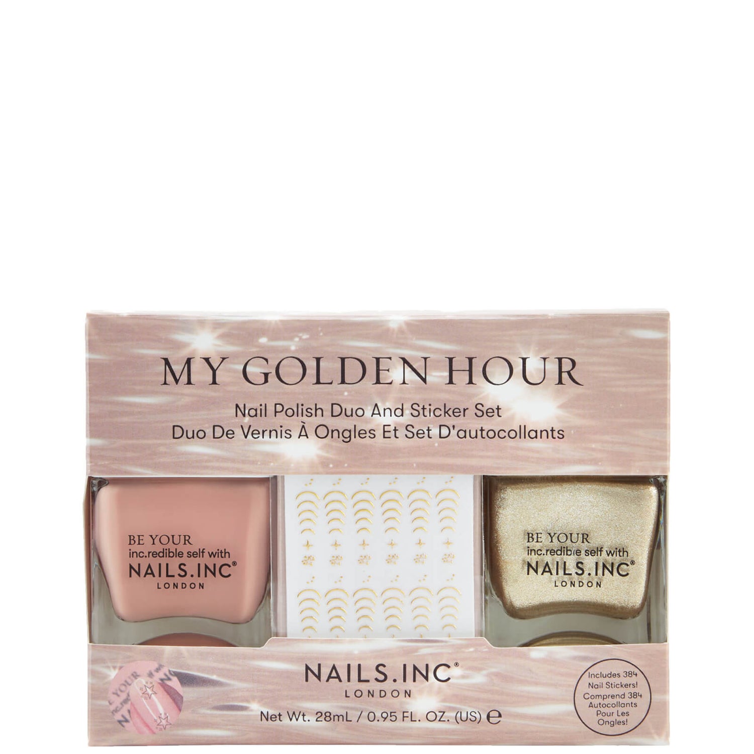 nails inc. My Golden Hour Nail Polish and Sticker Set Spedizione GRATIS