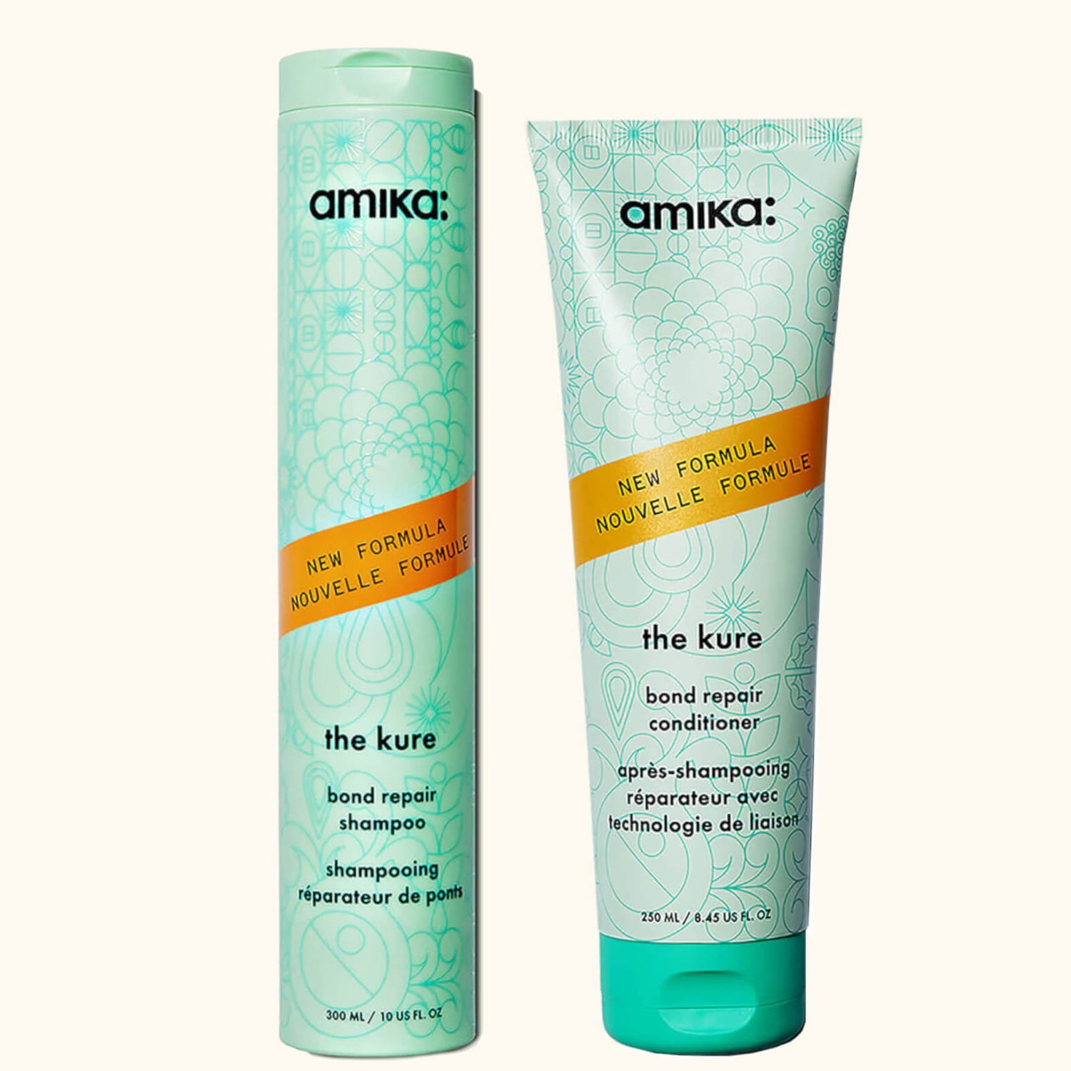amika The Kure Bond Repair Shampoo 275ml and Conditioner 275ml Bundle