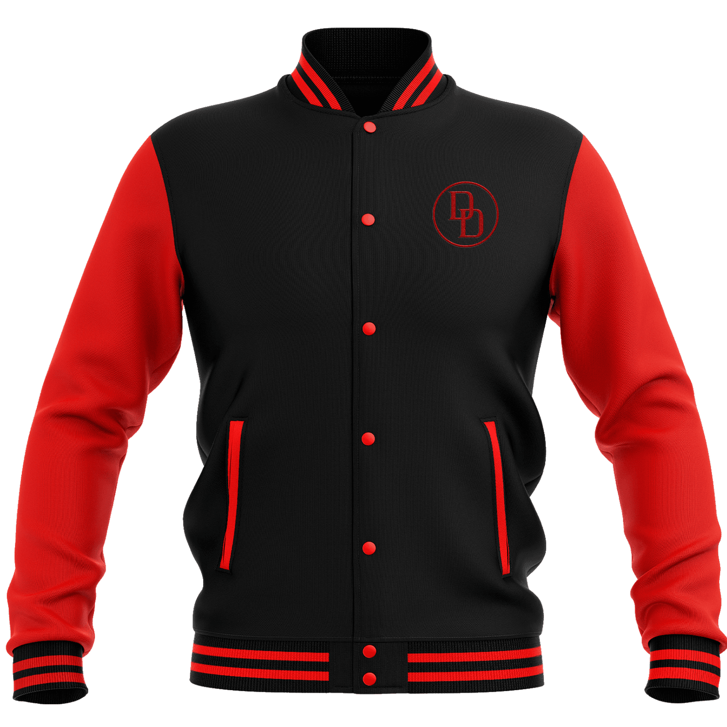 Marvel Daredevil Rise Varsity Jacket - Black/Red Clothing - Zavvi UK