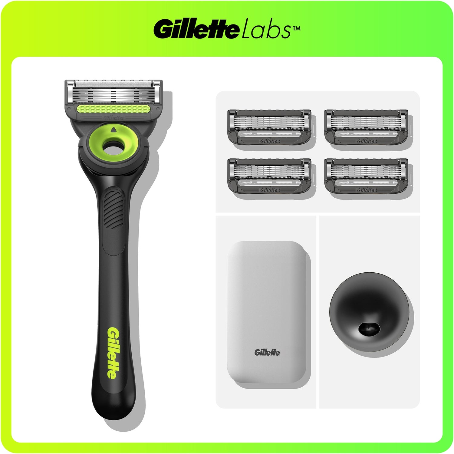 Gillette Labs Razor, Travel Case and 4 Blade Refills Gillette UK