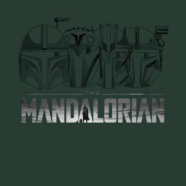 Star Wars The Mandalorian Helmets Line Art Light Base Hoodie Green