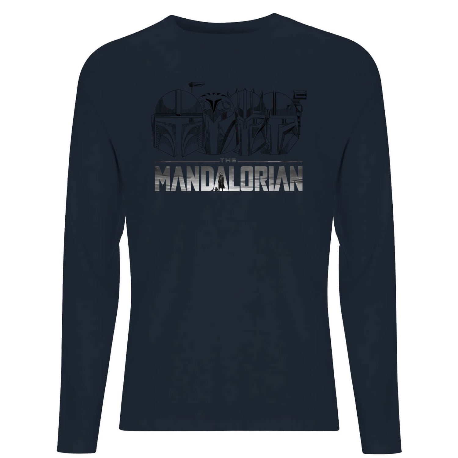 Star Wars The Mandalorian Helmets Line Art Light Base Men's Long