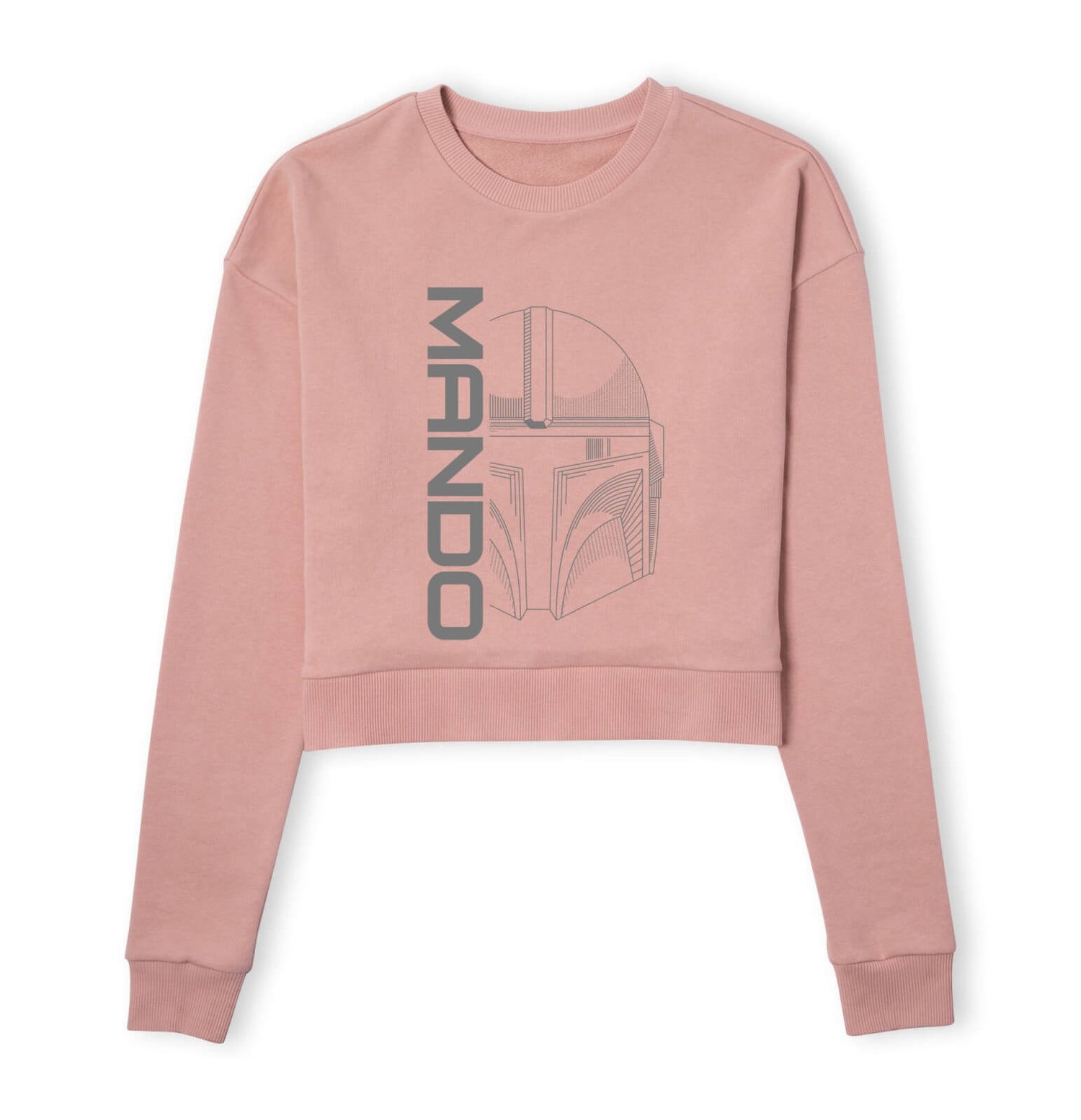 Star Wars The Mandalorian Mando Women's Cropped Sweatshirt Dusty Pink