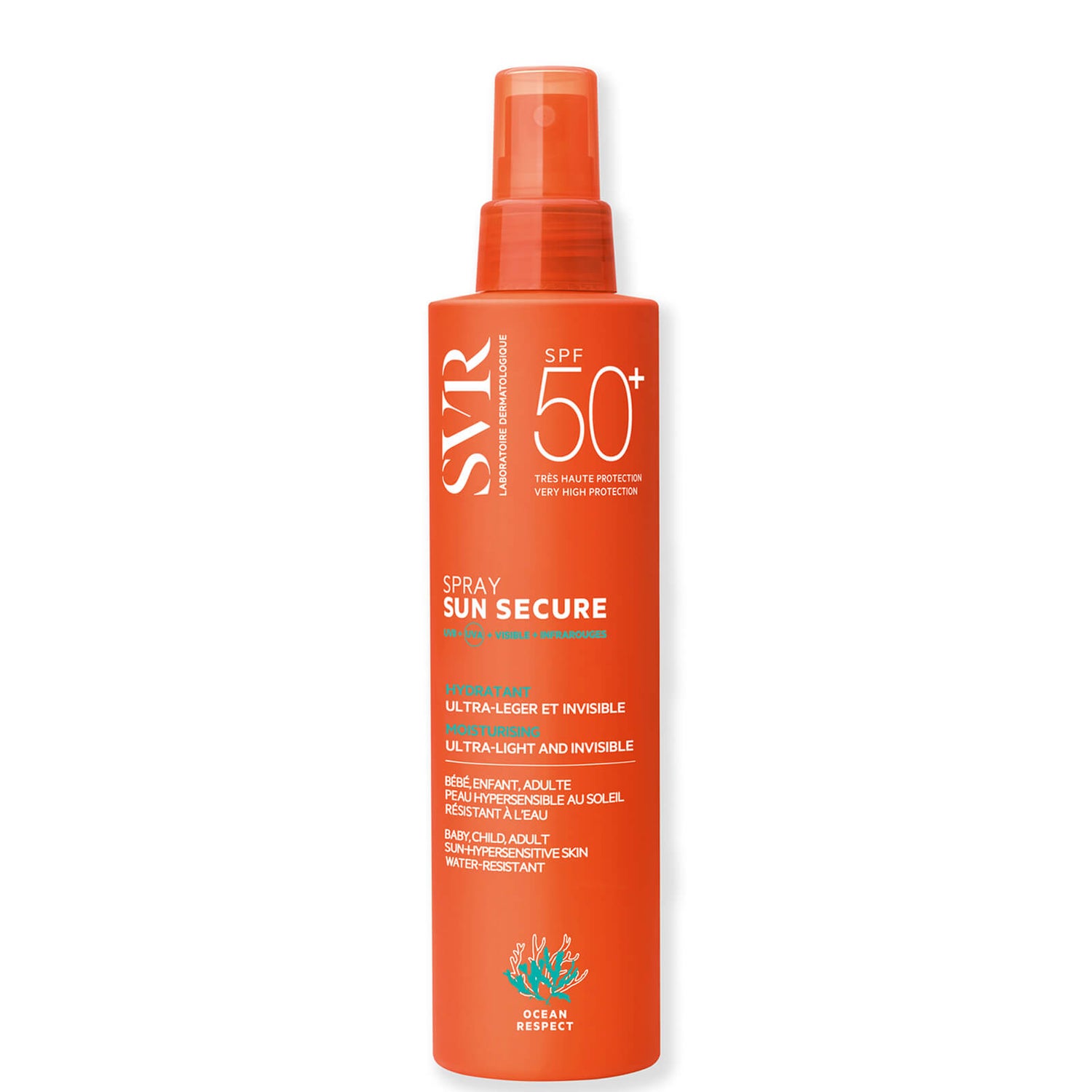 SVR SUN SECURE Face and Body Spray SPF50+ 200ml - LOOKFANTASTIC