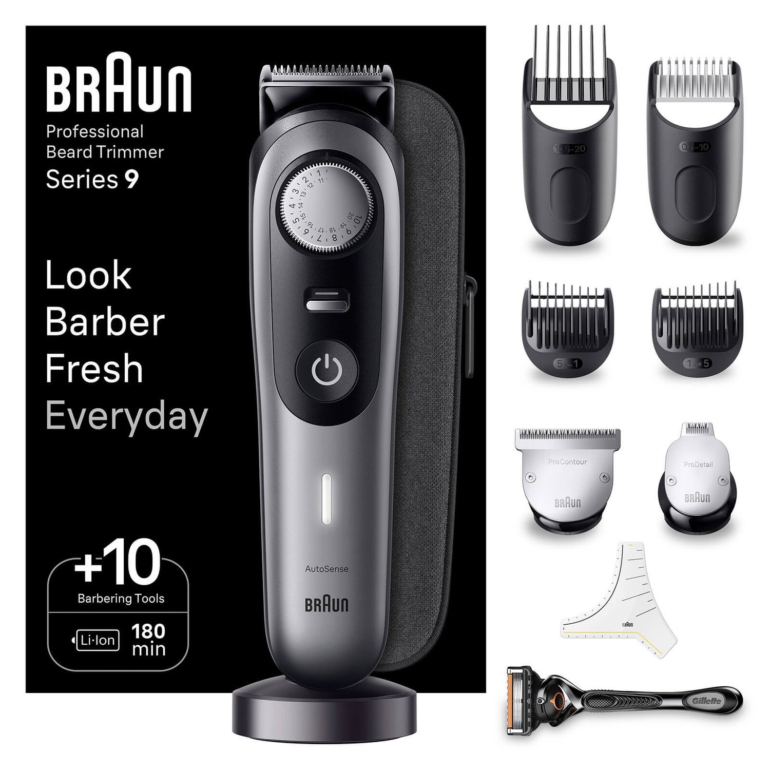 Braun Series 9 Black Friday Sale Braun Barttrimmer Series 9 BT9420 mit Barber Tools & 180 Min. Laufzeit