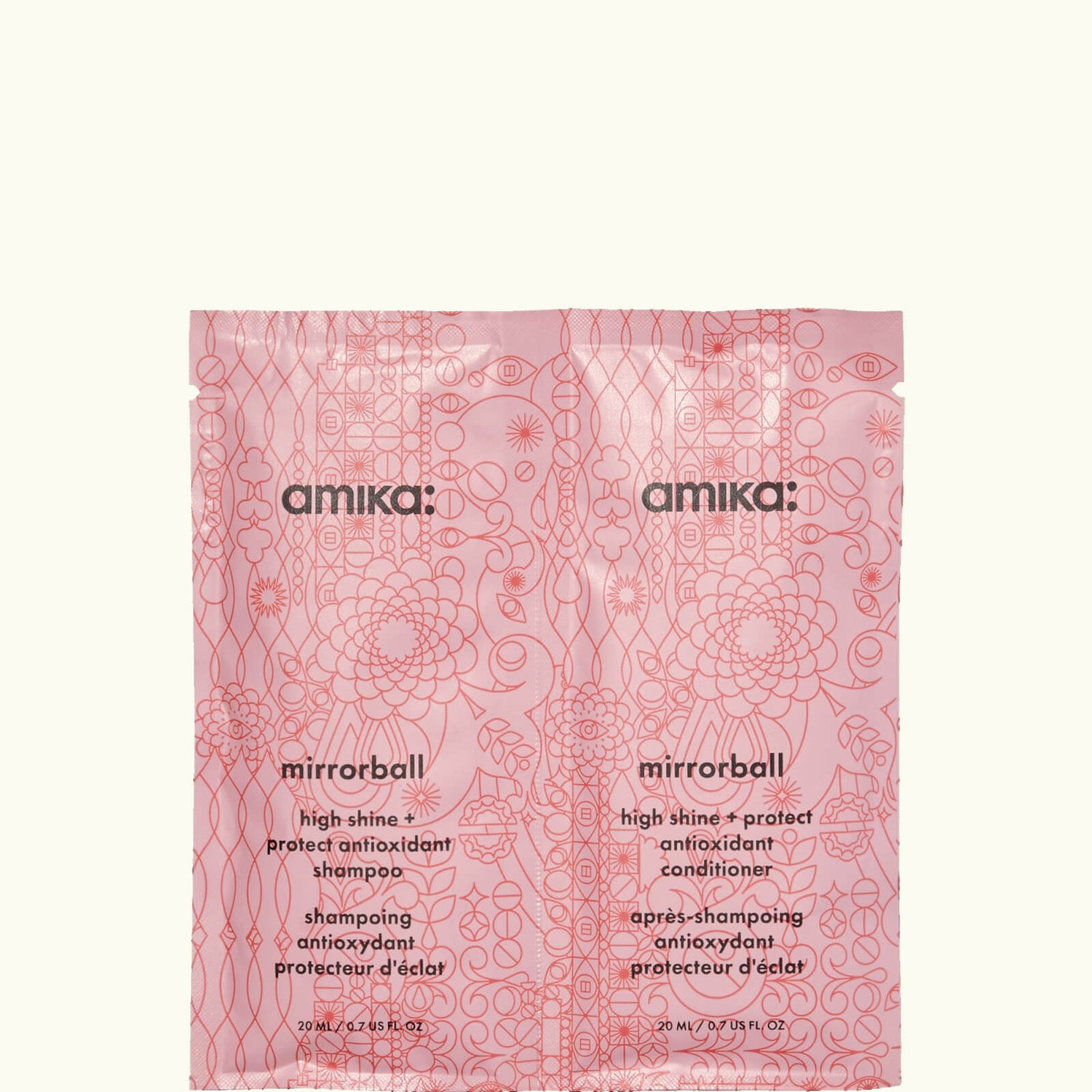 Amika Mirrorball Shampoo + Conditioner 20ml Duo amika uk